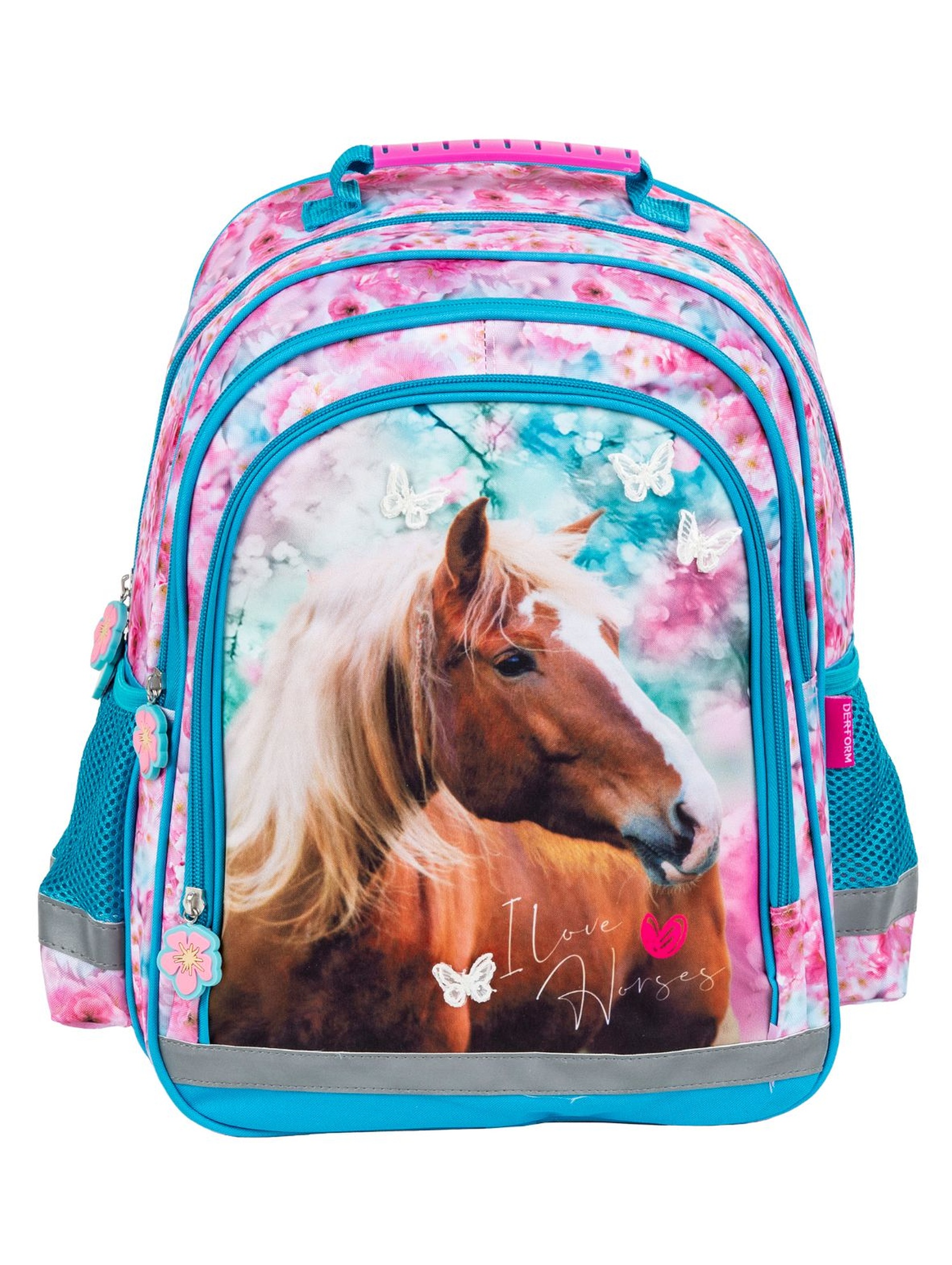 Plecak szkolny z koniem- dwukomorowy