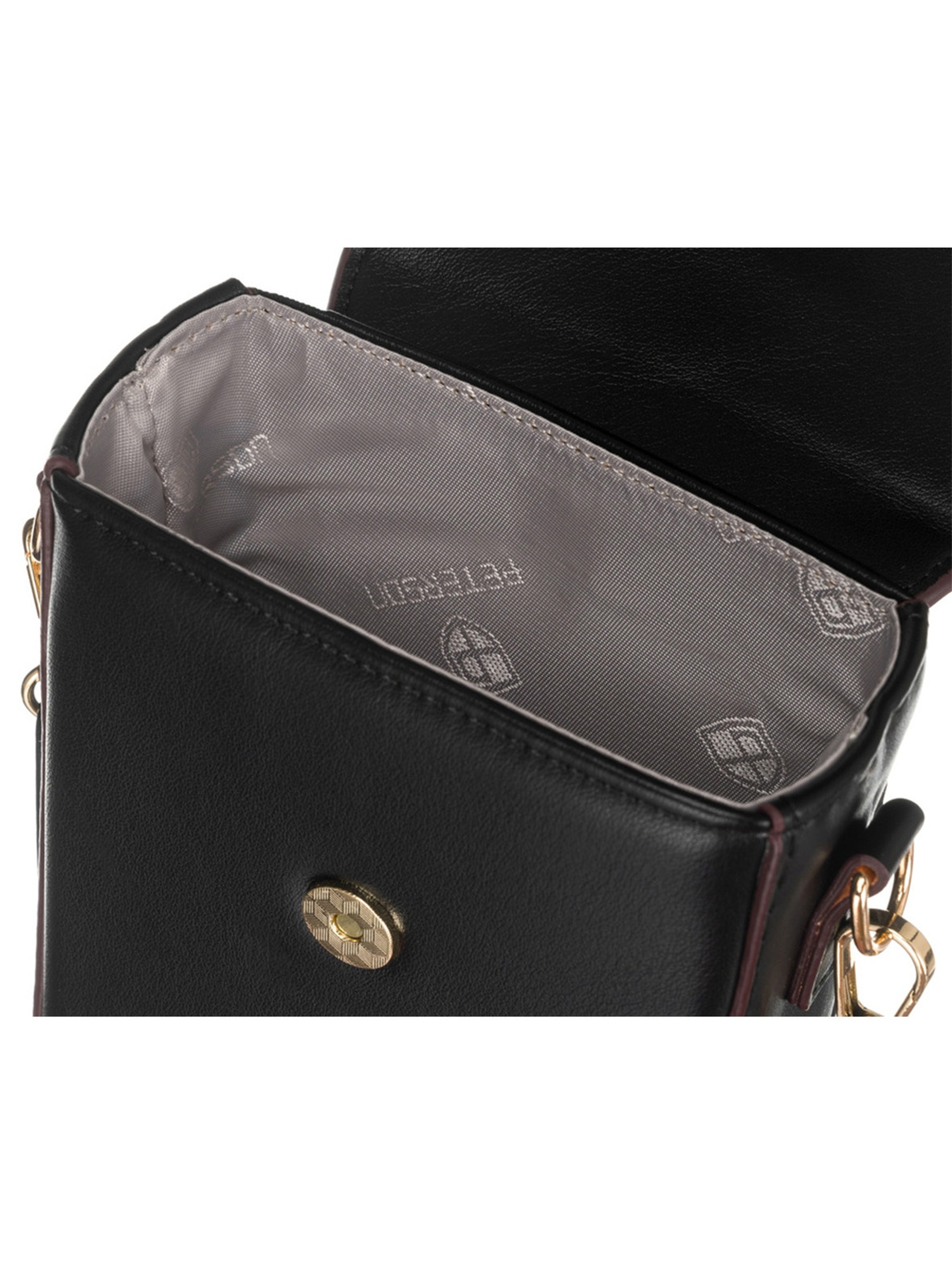 Mini torebka-portfel ze skóry ekologicznej - Peterson - czarna