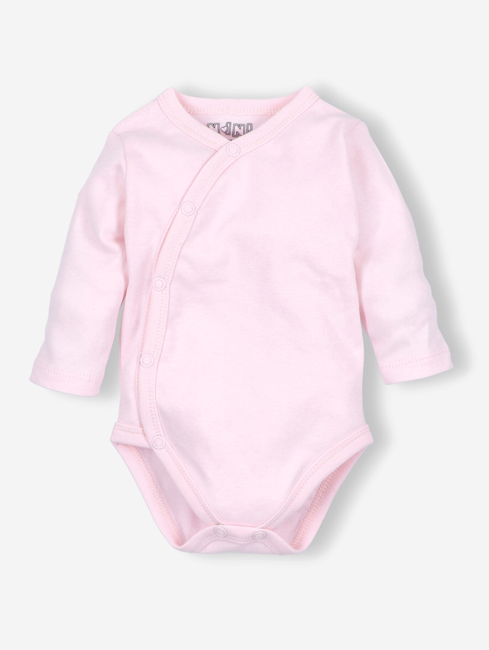 Body niemowlece z bawelny organicznej dla dziewczynki różowe długi rękaw