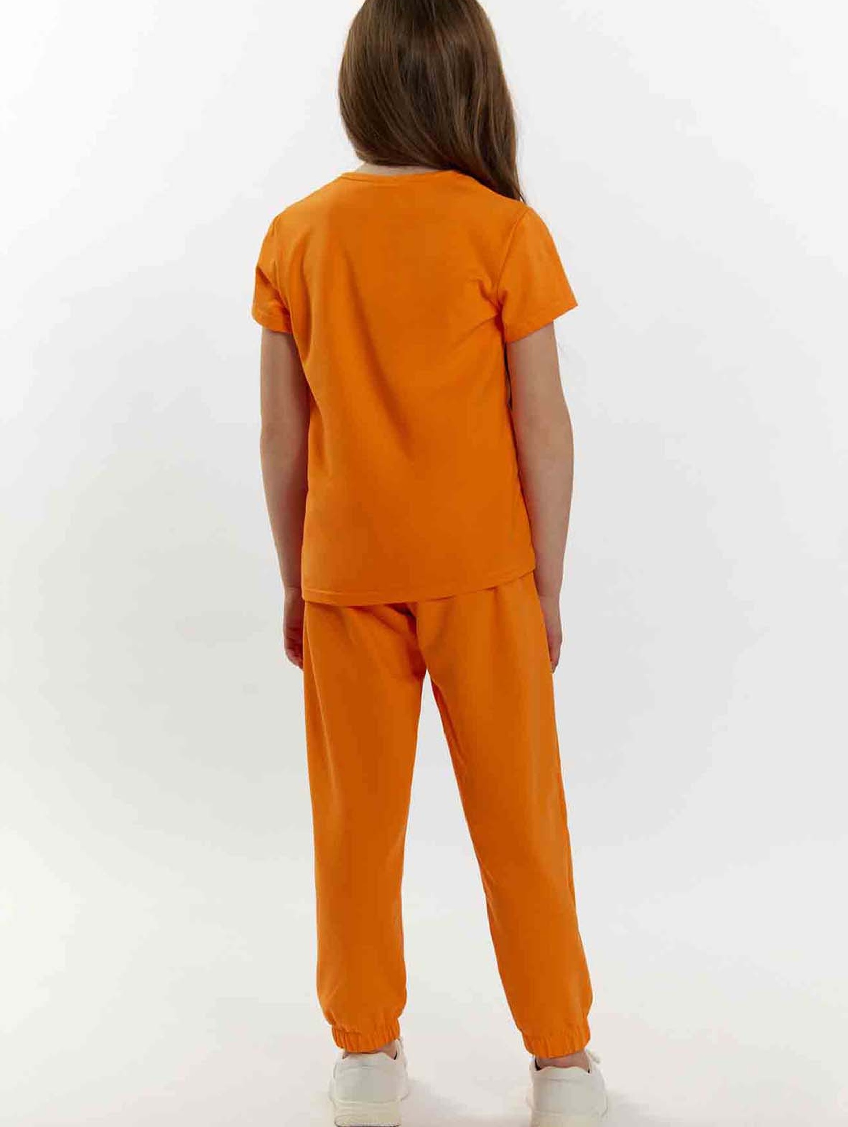 Pomarańczowy t-shirt dla małej dziewczynki z napisem Tup Tup