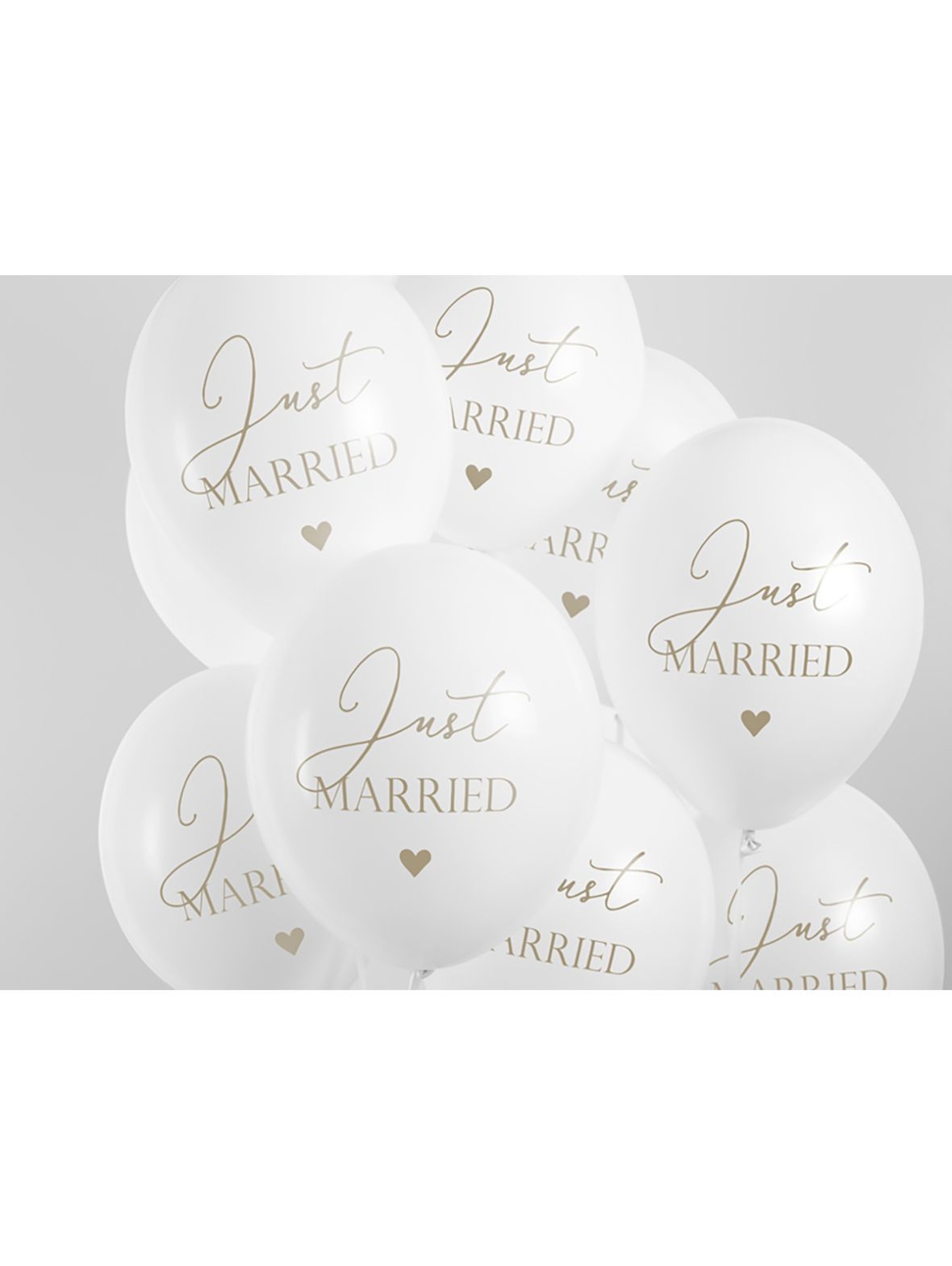 Balony Just Married 30 cm - Pastel Pure White 50 szt