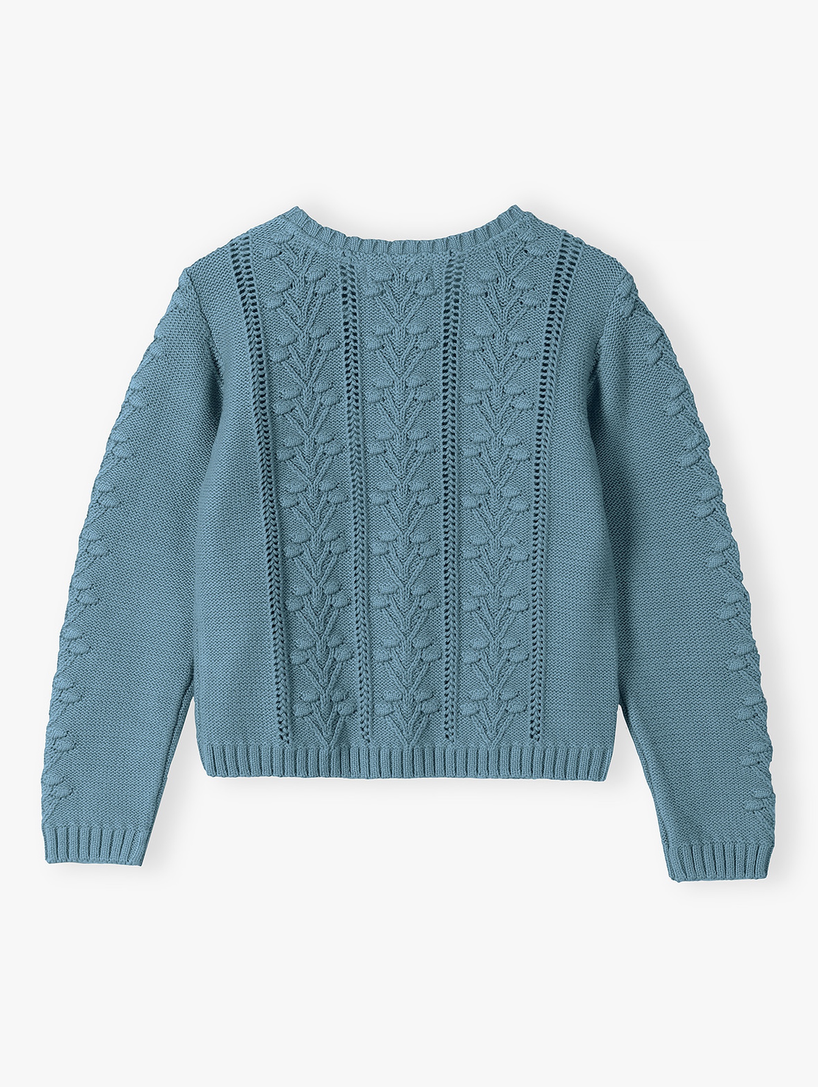 Sweter dziewczęcy - niebieski zapinany na guziki