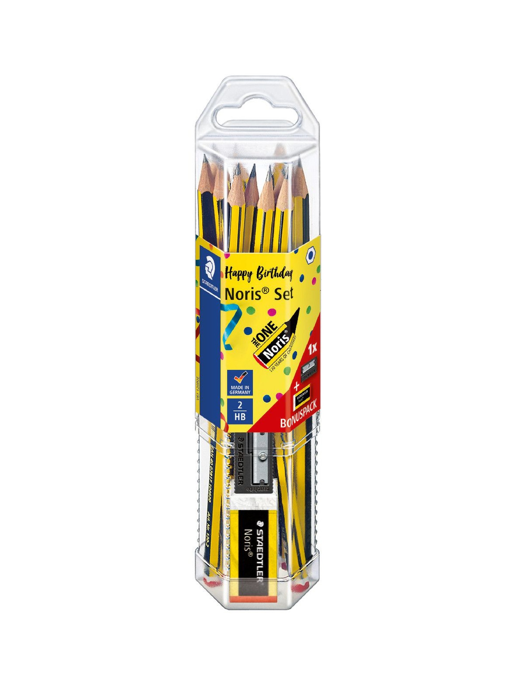 Ołówek Noris -  12 sztuk HB + gratis: gumka + temperówka