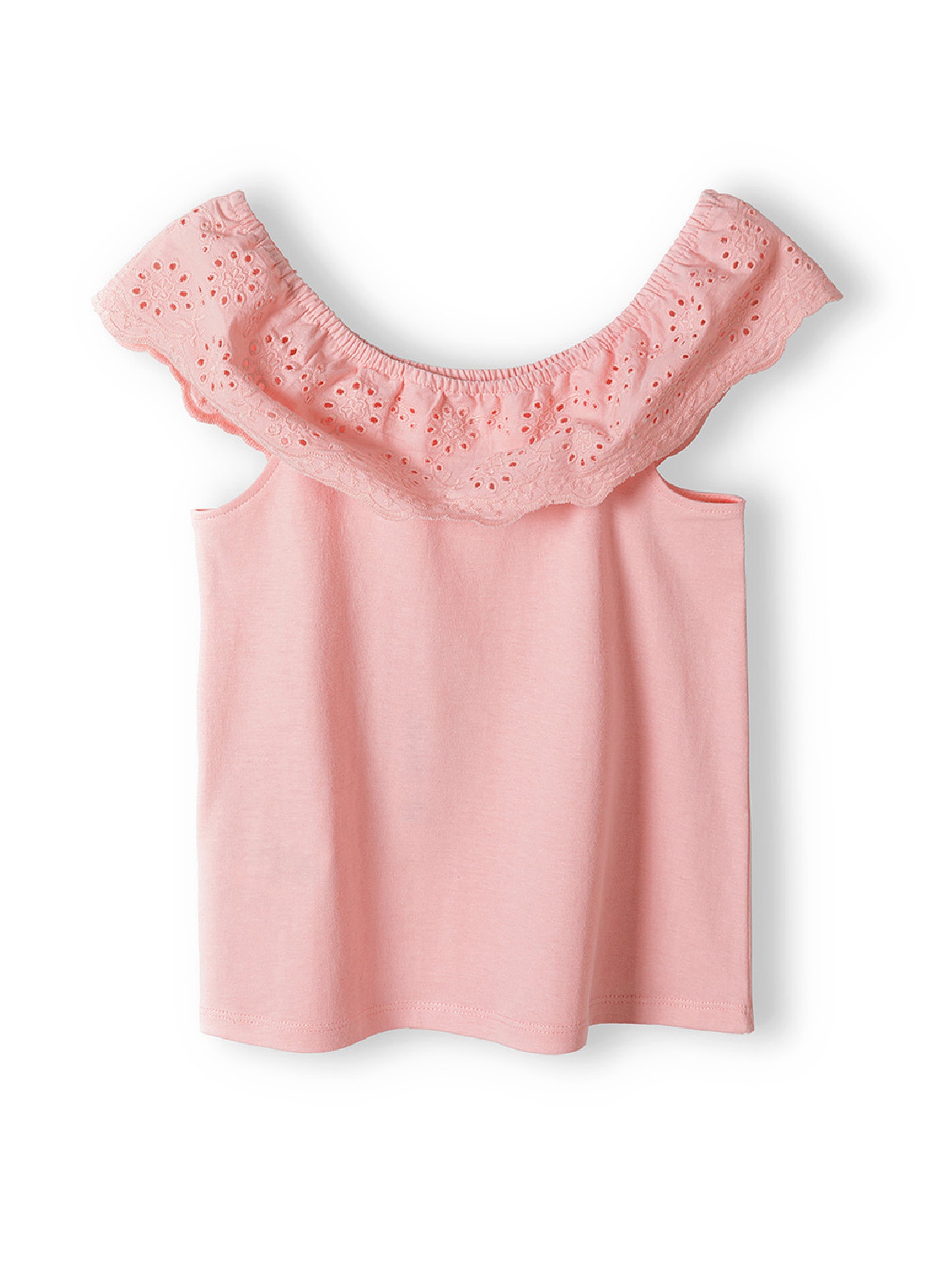Różowa bluzka bawełniania dla dziewczynki z haftem