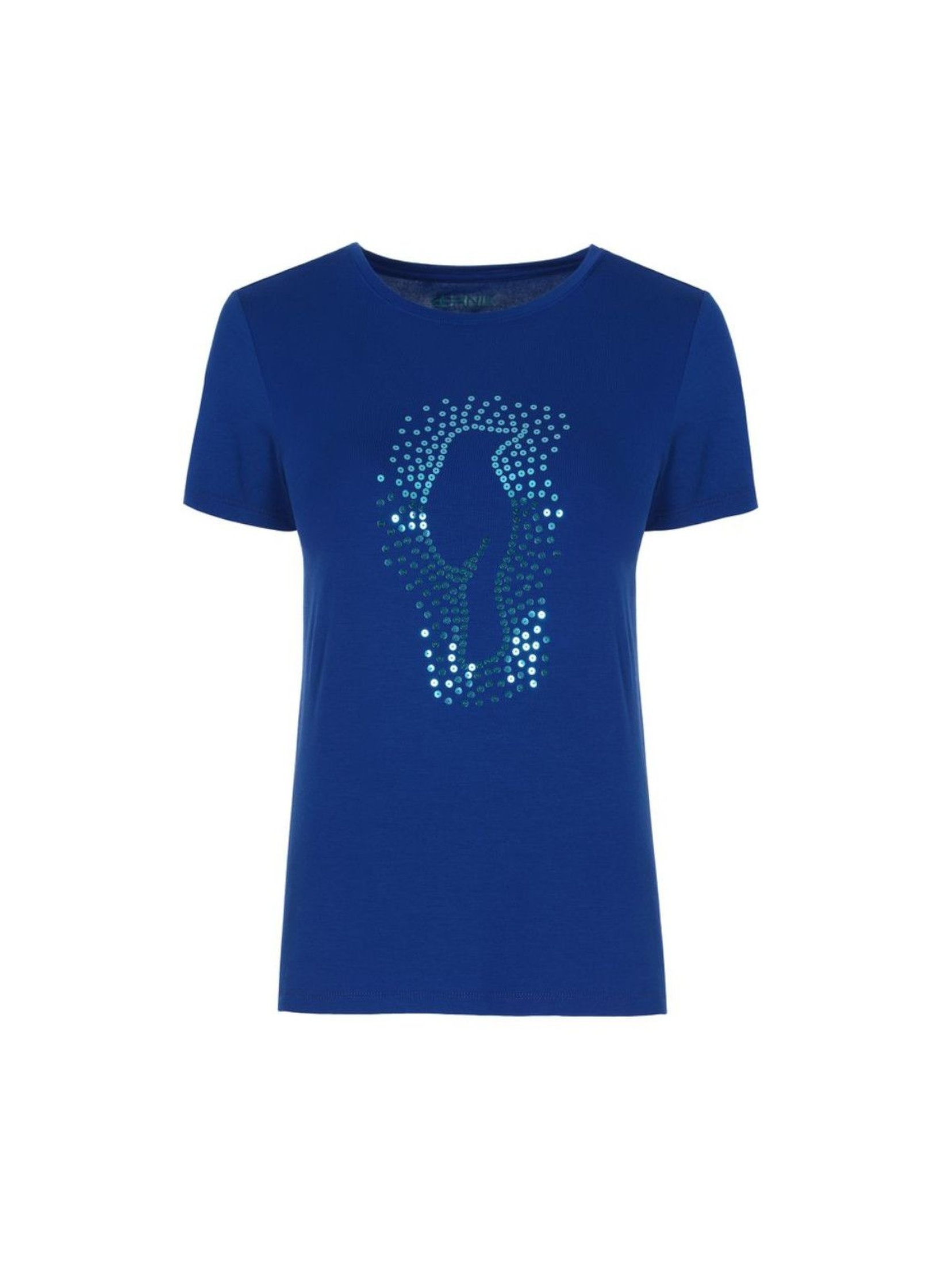 T-shirt damski Ochnik- niebieski z nadrukiem