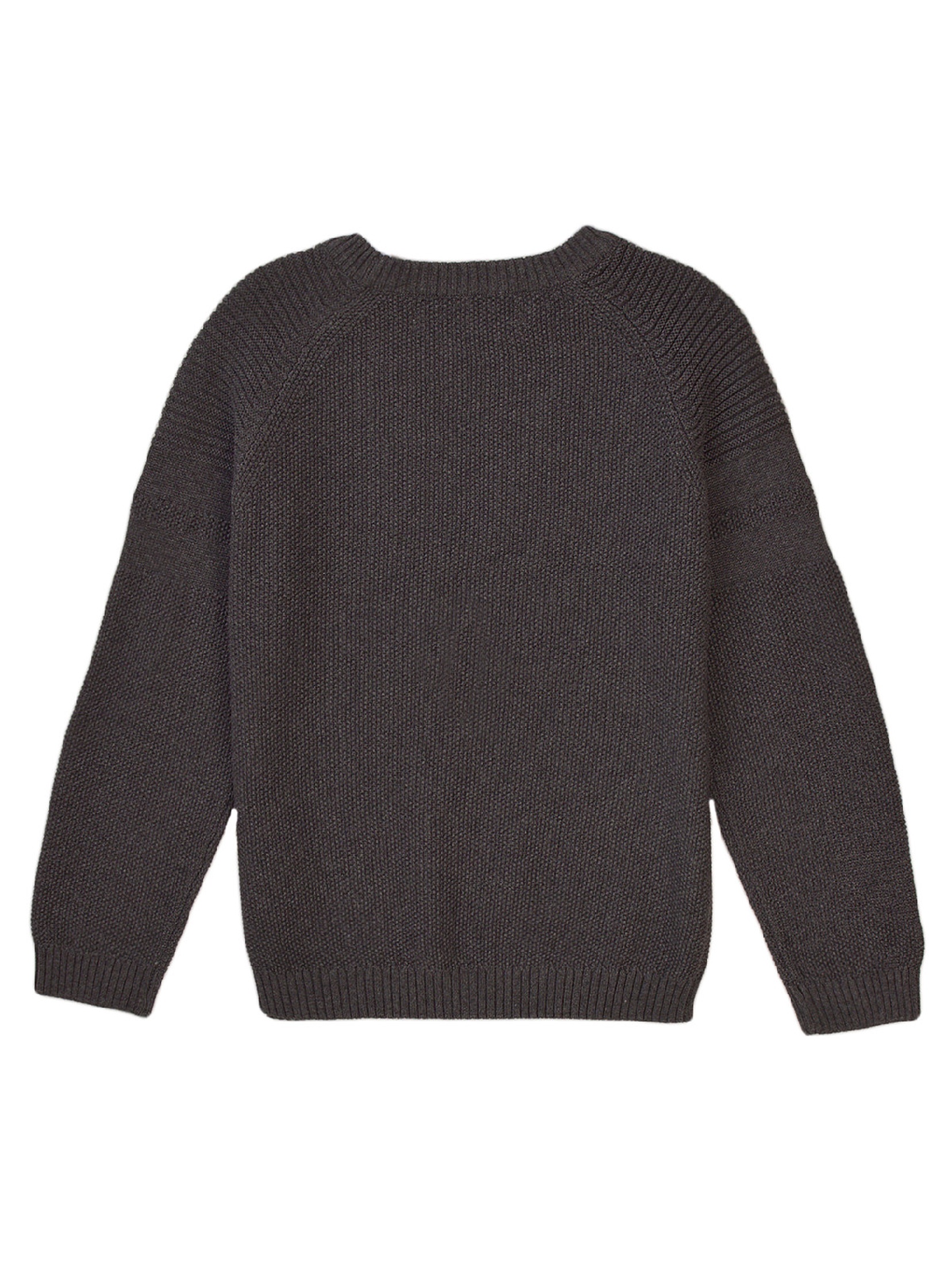 Niemowlęcy klasyczny sweter ozdobiony haftem - szary