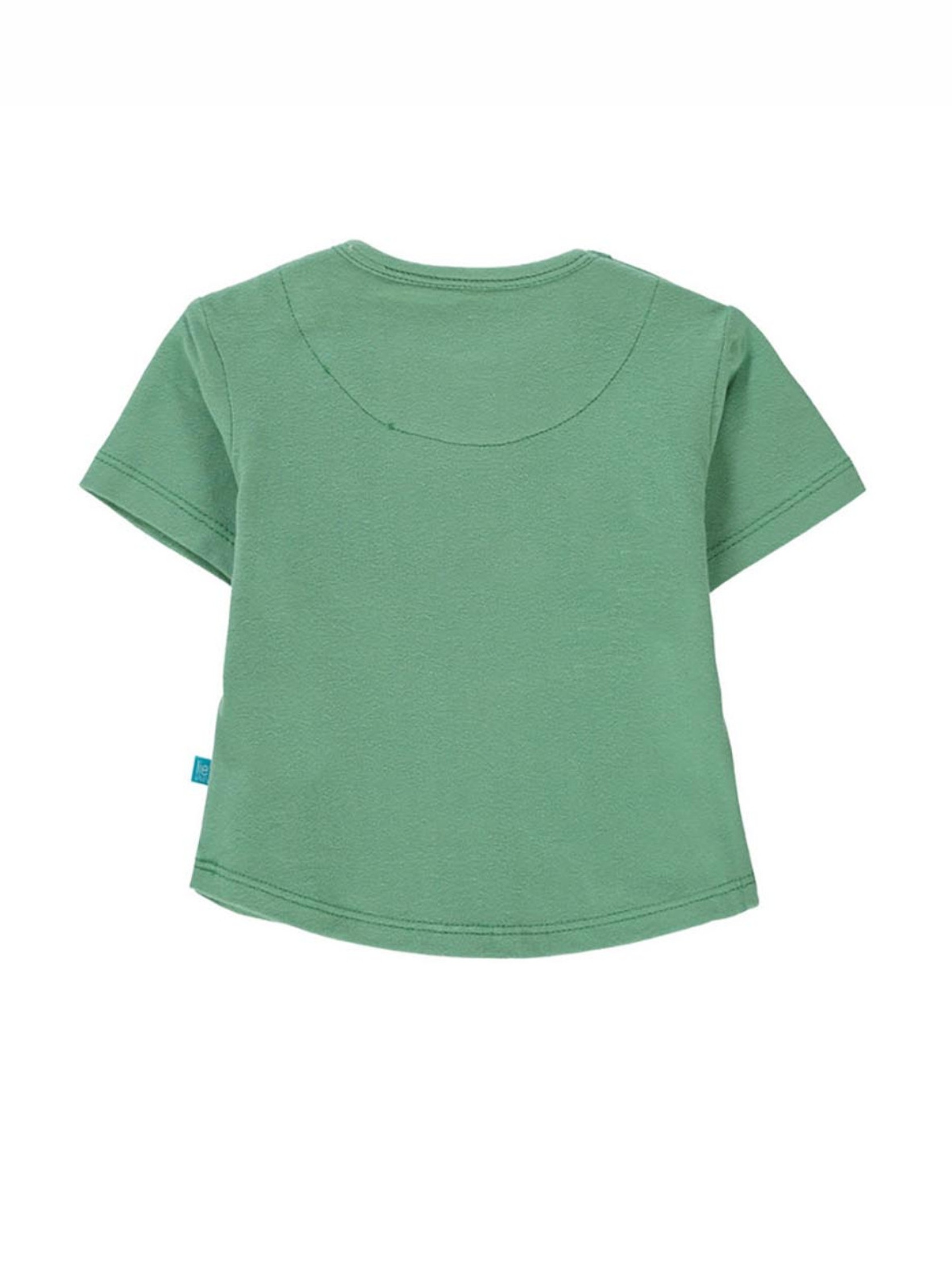 T-shirt niemowlęcy z samochodem - zielony - Lief