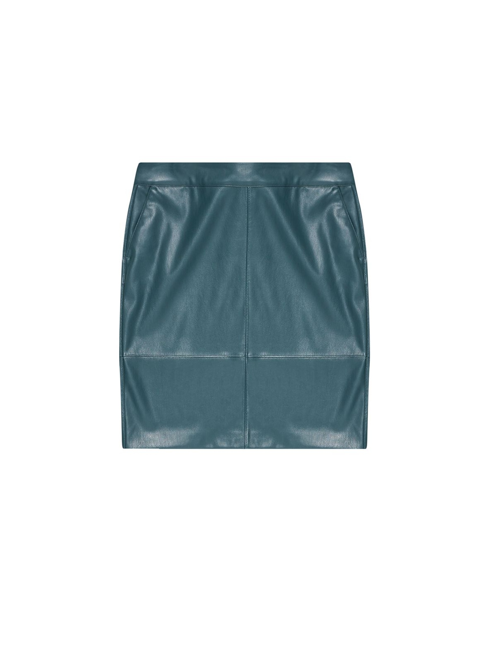 Damska spódnica z imitacji skóry - zielona