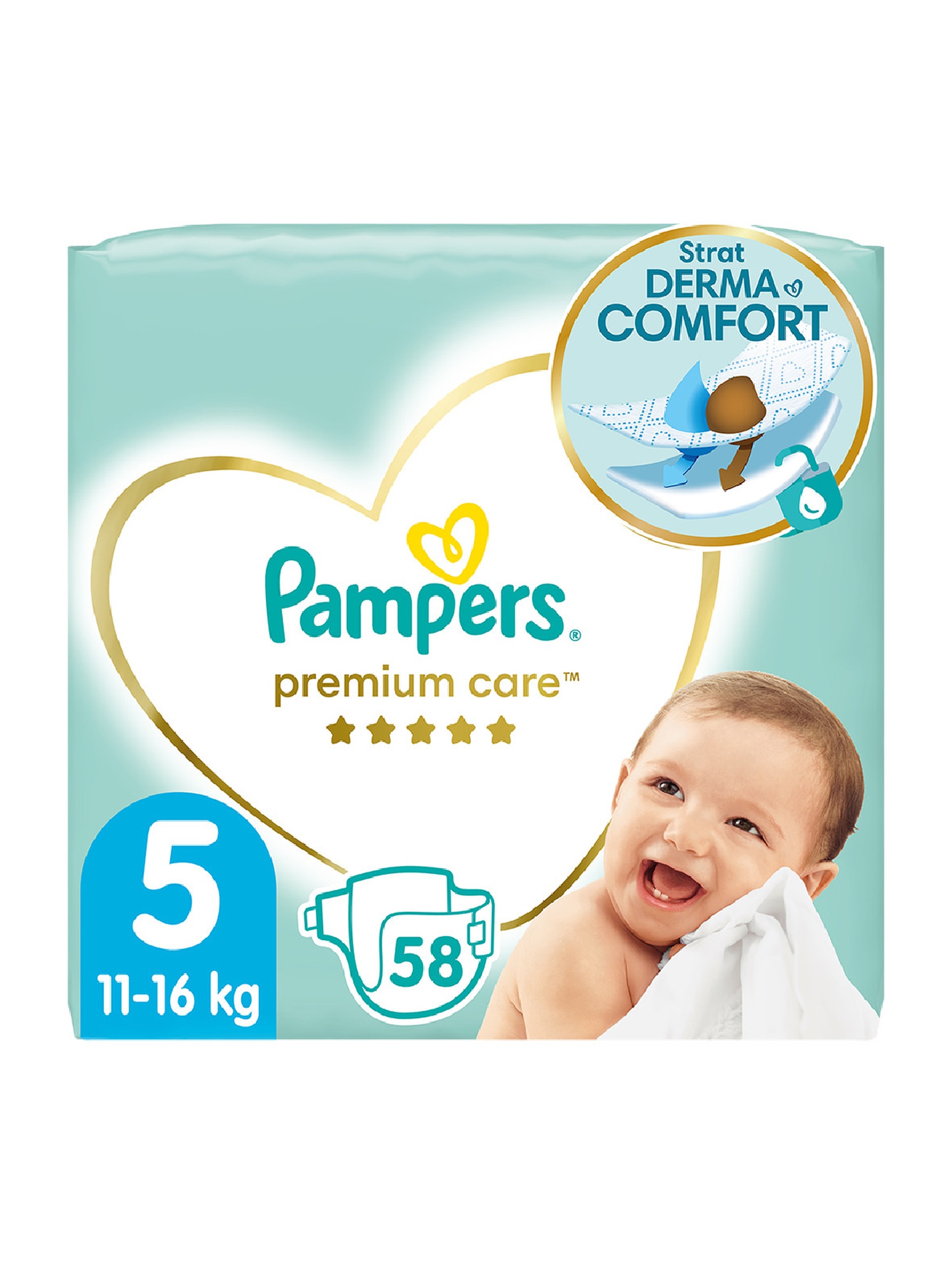 Pampers Premium Care, rozmiar 5,     58 pieluszek 11-16kg