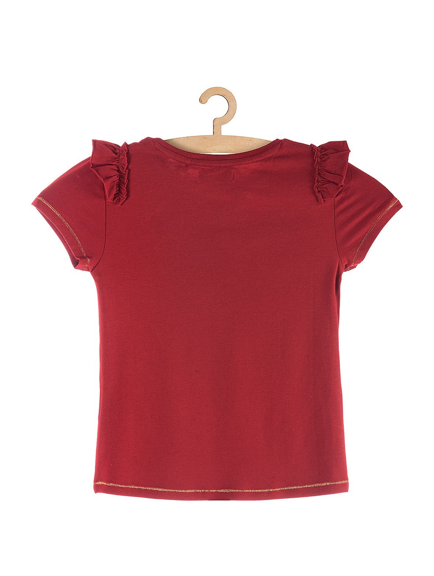 Koszulka dziewczęca czerwona z falbanką