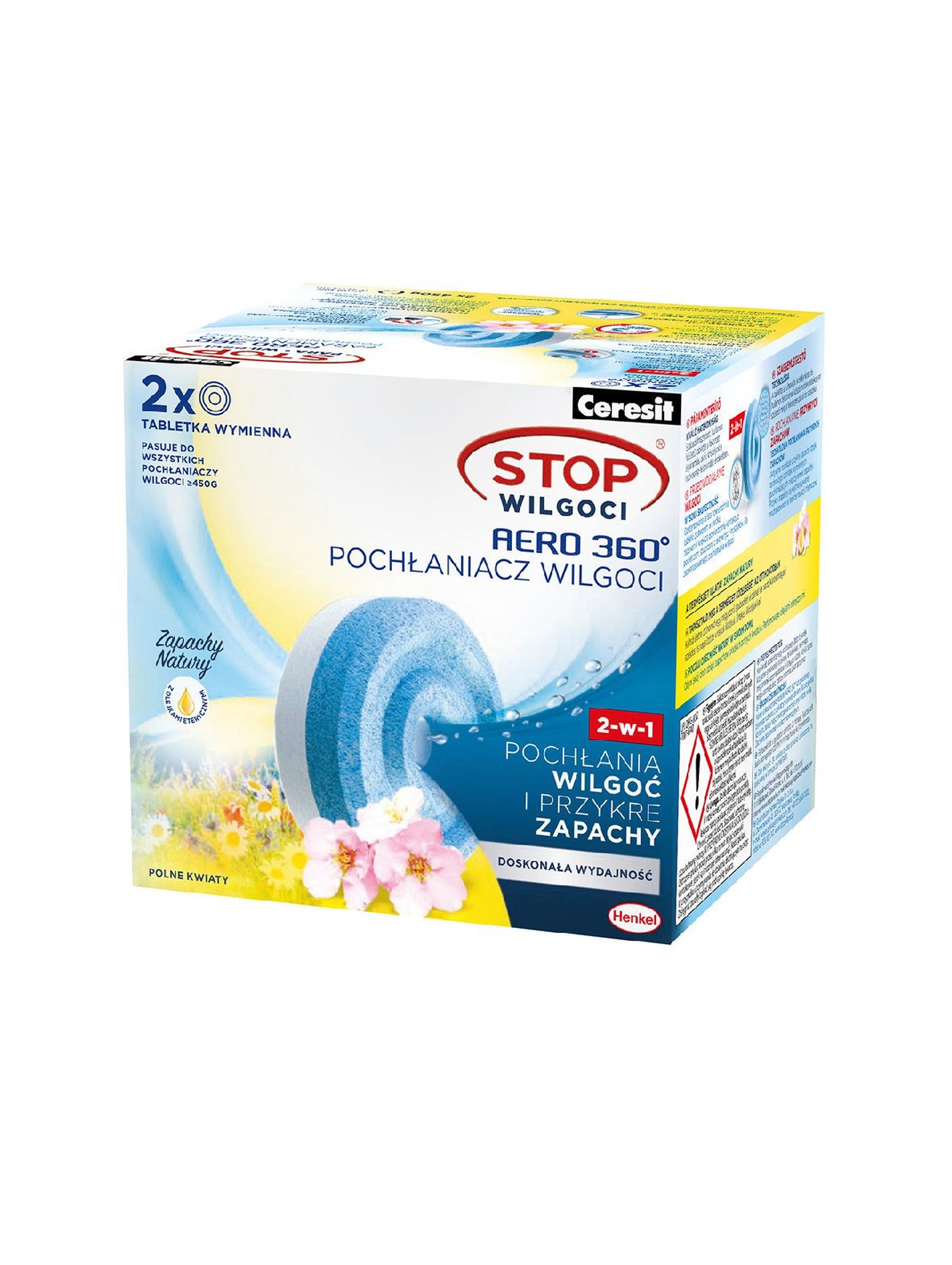 Ceresit STOP Wilgoci AERO 360° Tabletki Aromatherapy Polne Kwiaty 2 x 450 g