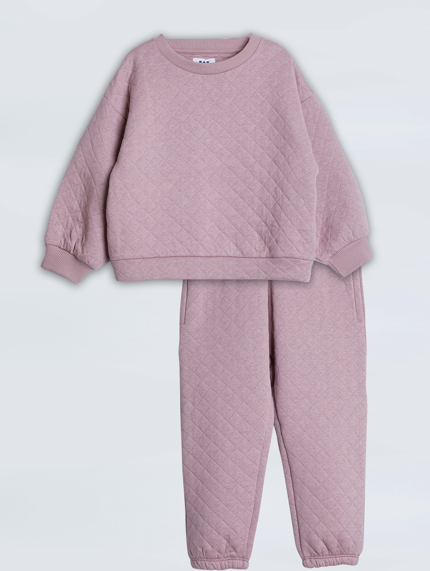 Pikowany, różowy komplet dresowy dla małej dziewczynki - Limited Edition