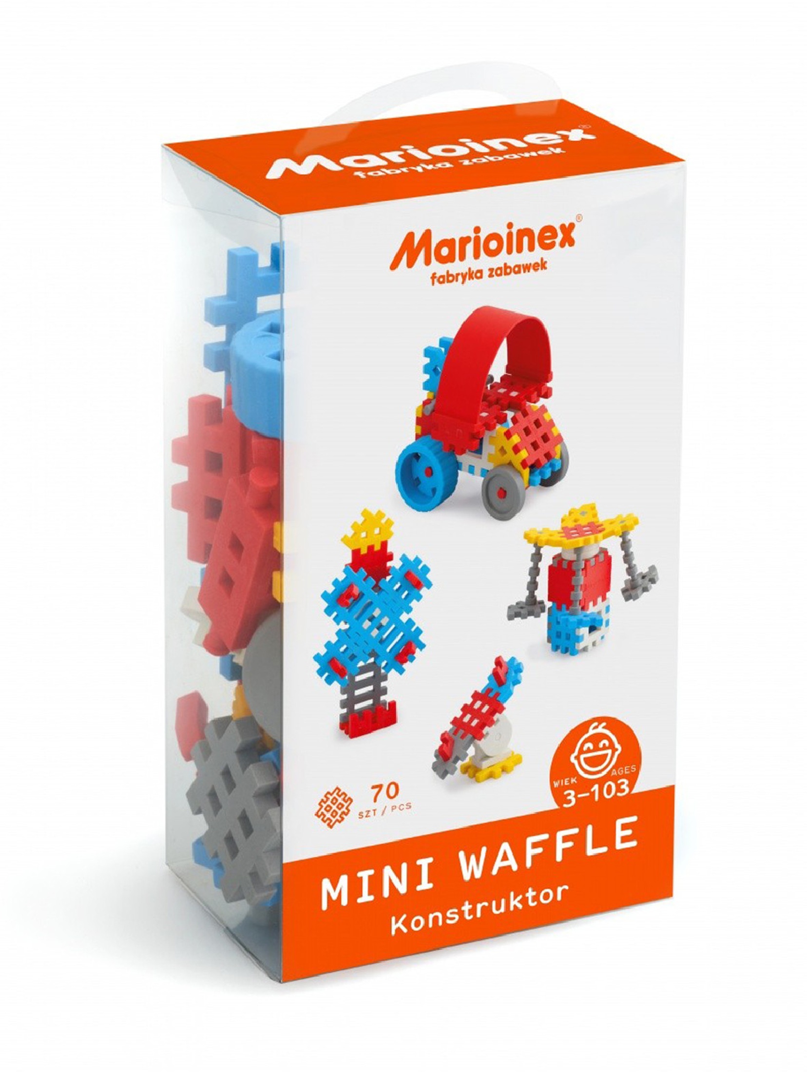 Marioinex Klocki konstrukcyjne waffle mini 70 sztuk
