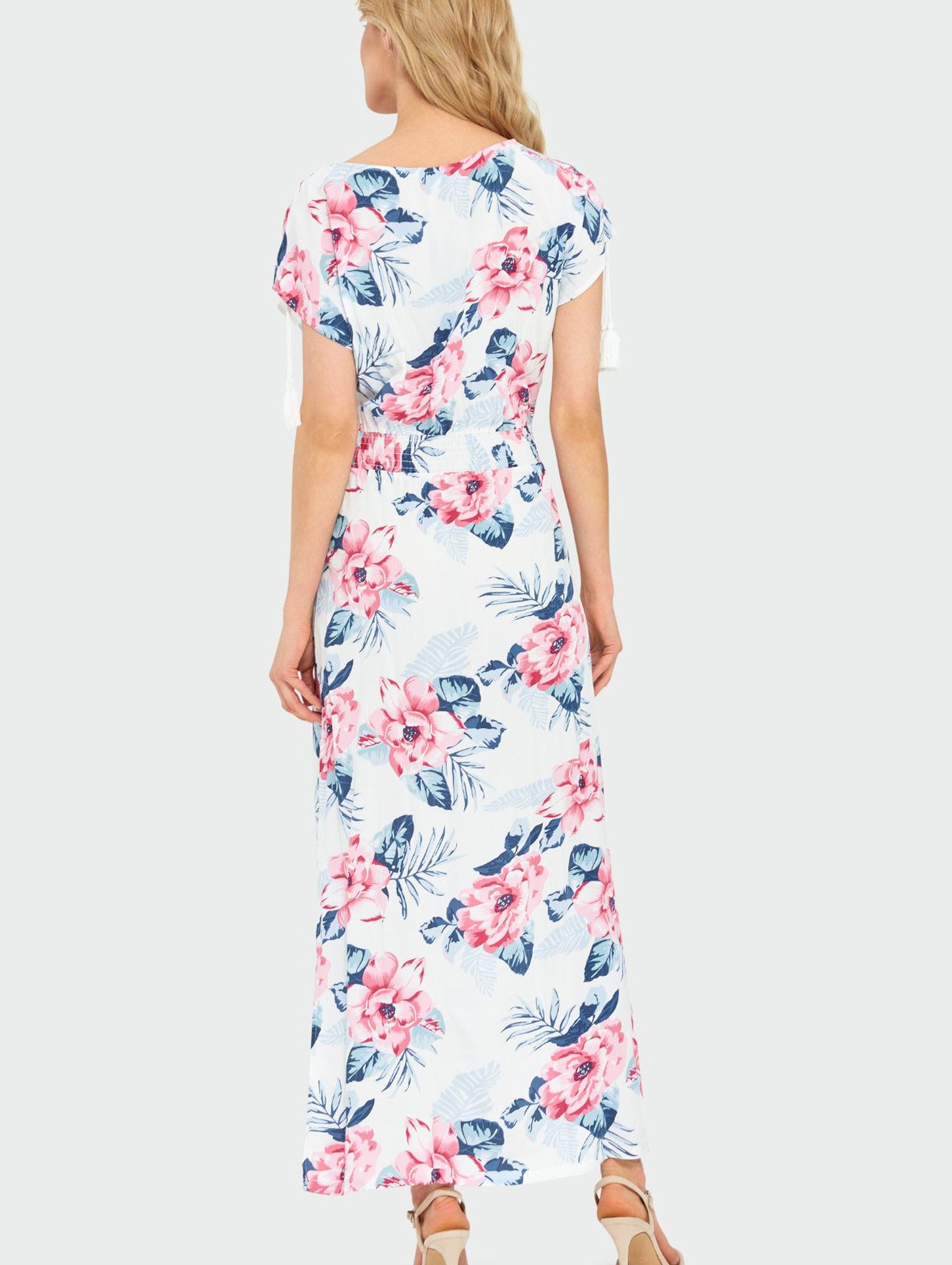 Długa wiskozowa sukienka w kwiaty