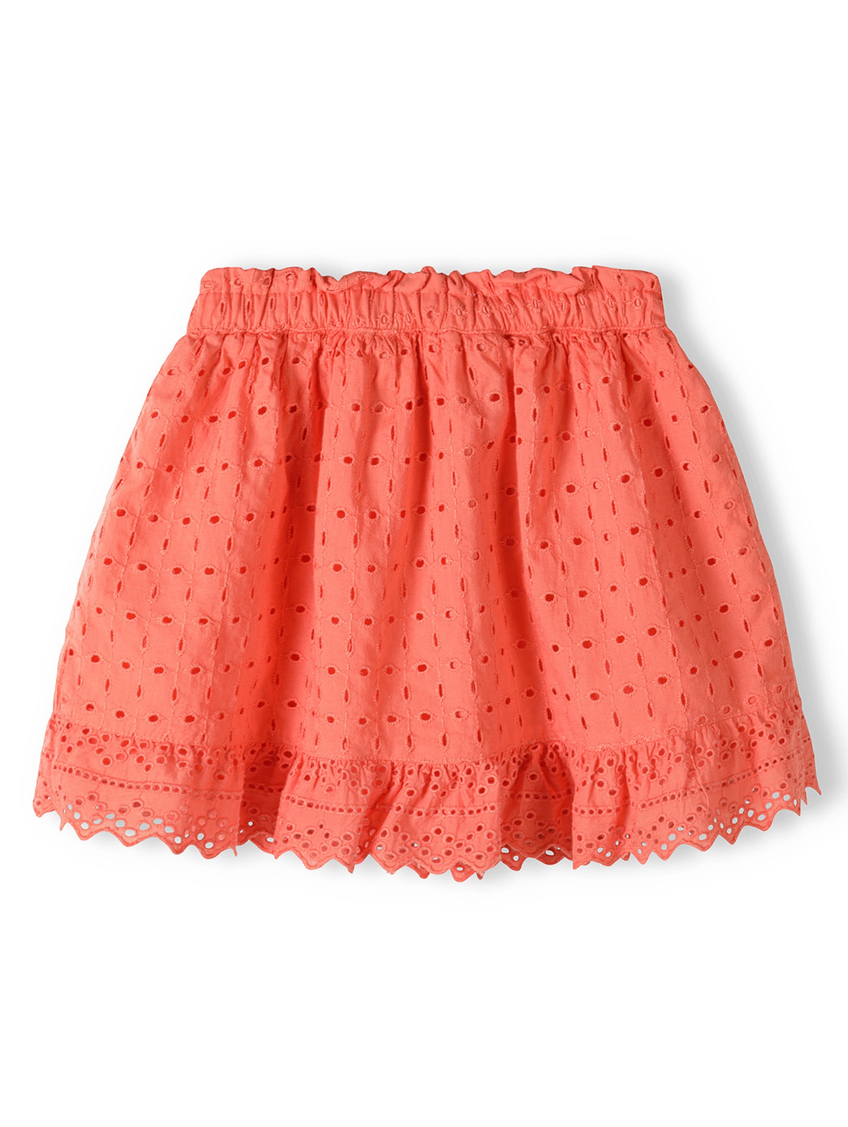 Pomarańczowa spódnica haftowana krótka dla dziewczynki