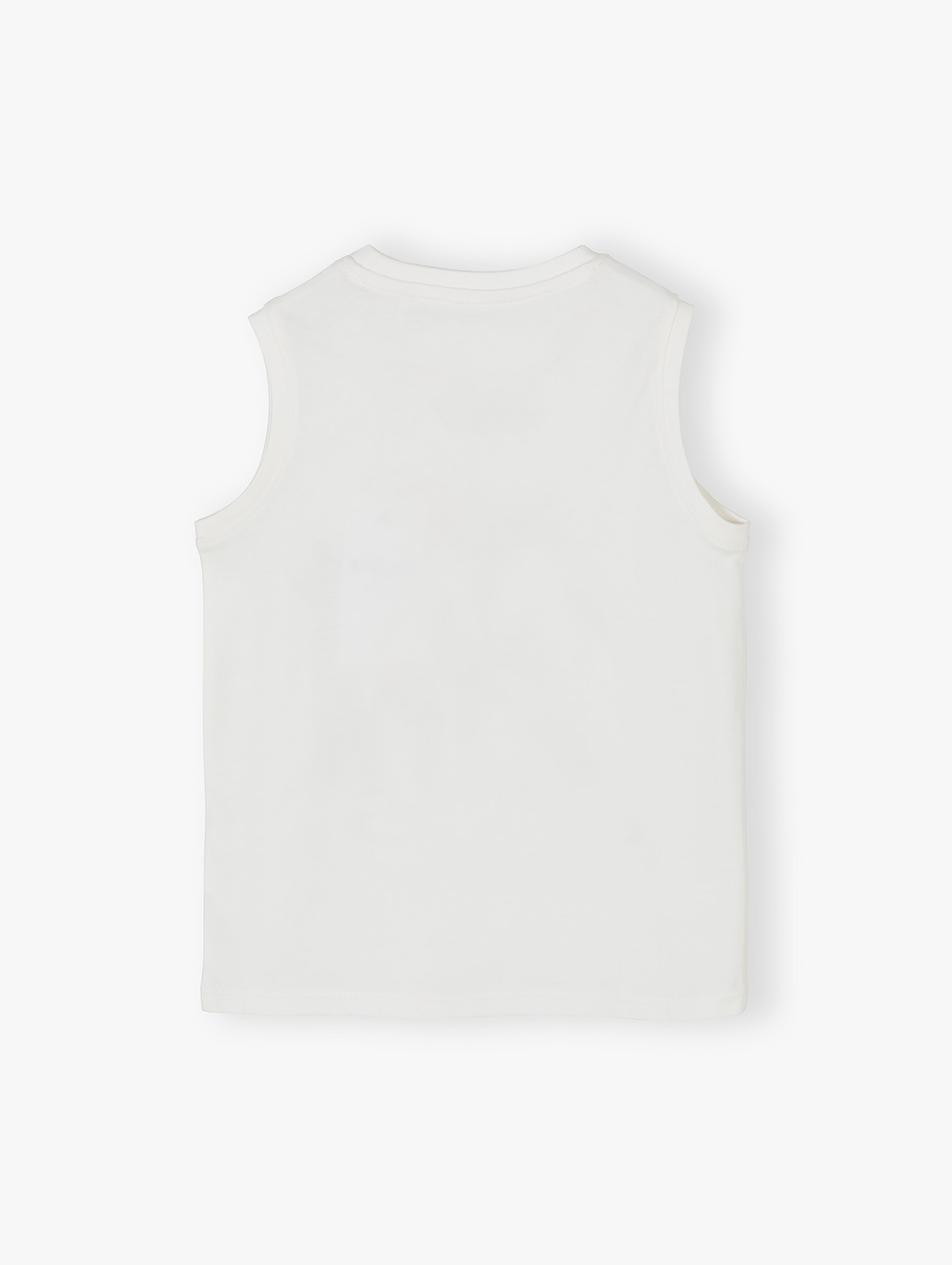 Bawełniana koszulka na ramiączka dla chłopca biała