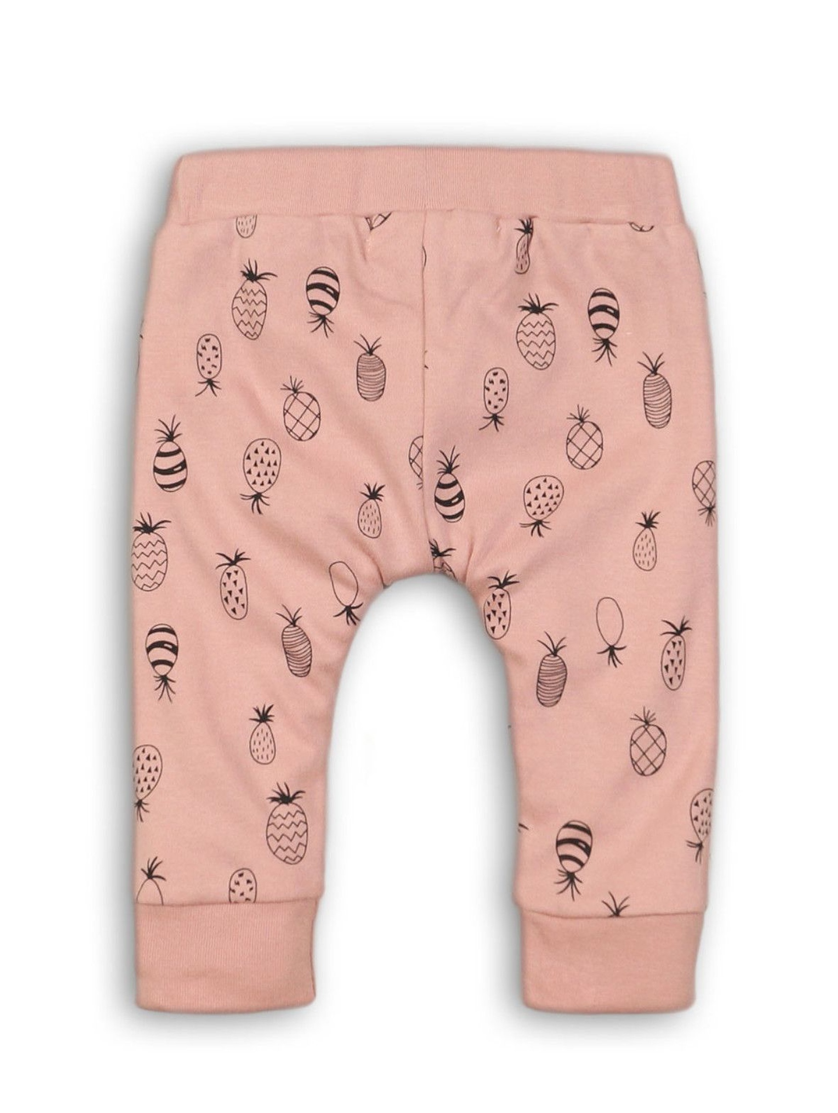 Spodnie dresowe dla niemowlaka- różowe w ananasy