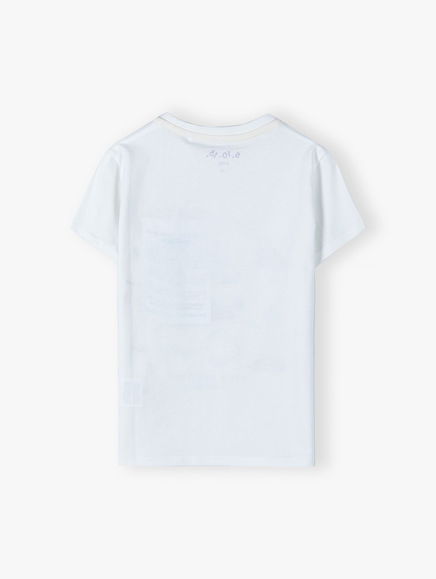 Bawełniany T-shirt z wakacyjnym nadrukiem - biały