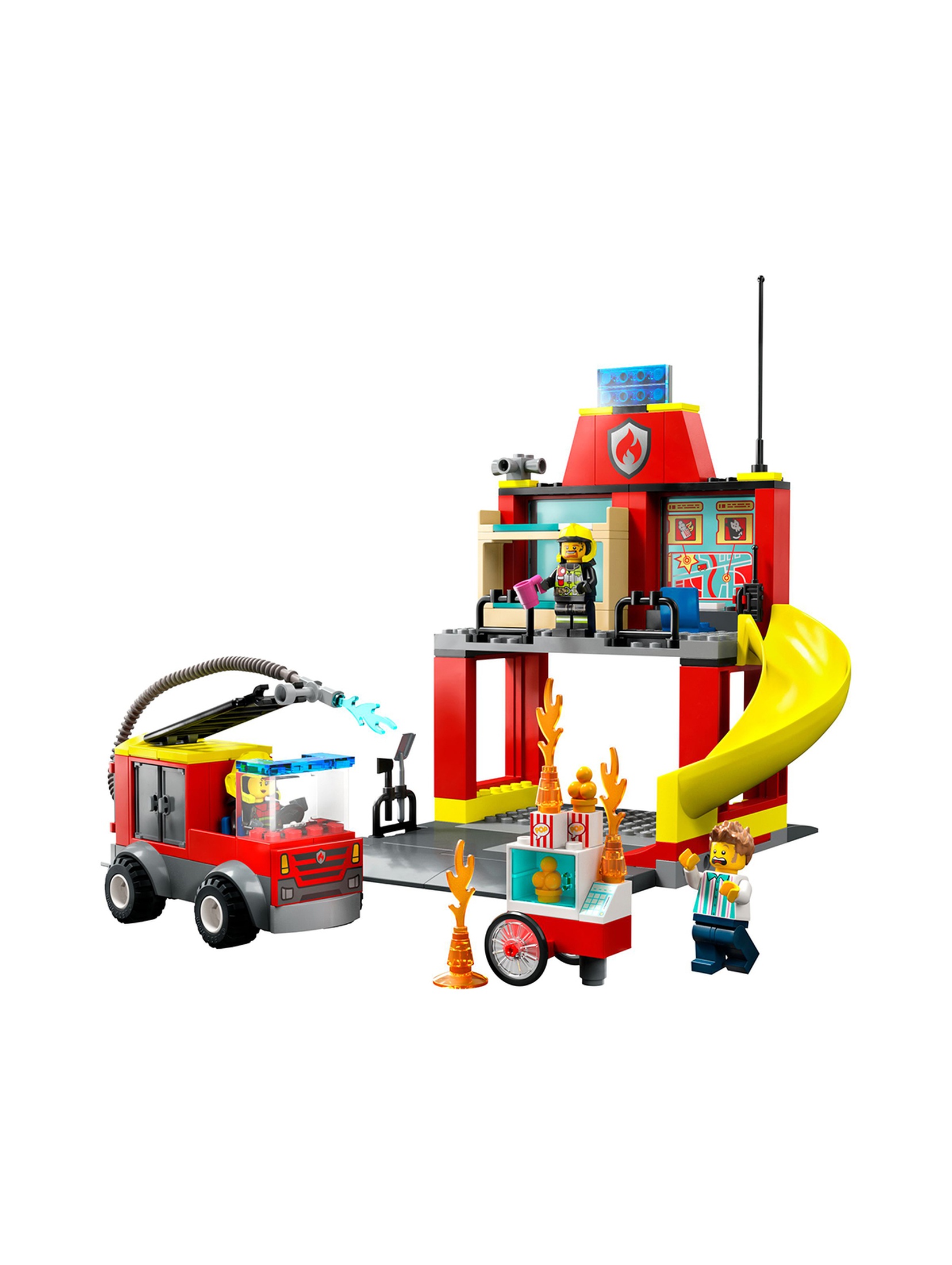 Klocki LEGO City 60375 Remiza strażacka i wóz strażacki - 153 elementy, wiek 4 +