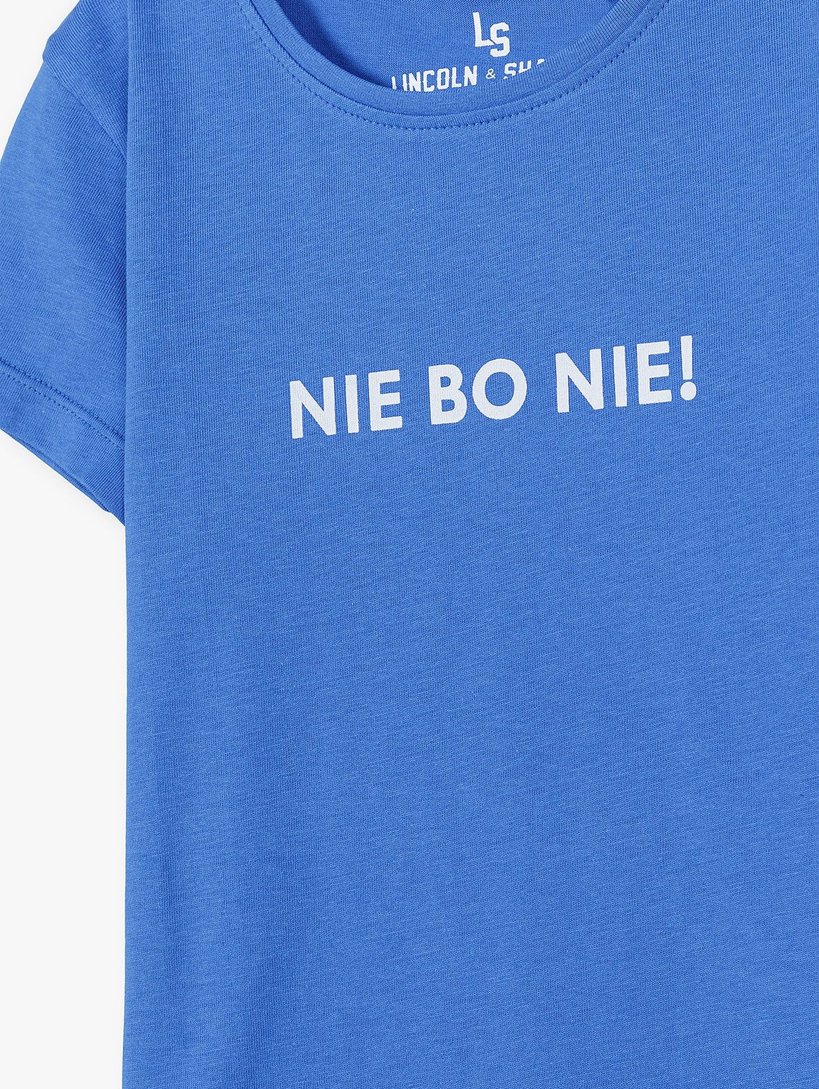 Bawełniany t-shirt dziewczęcy z napisem Nie Bo Nie