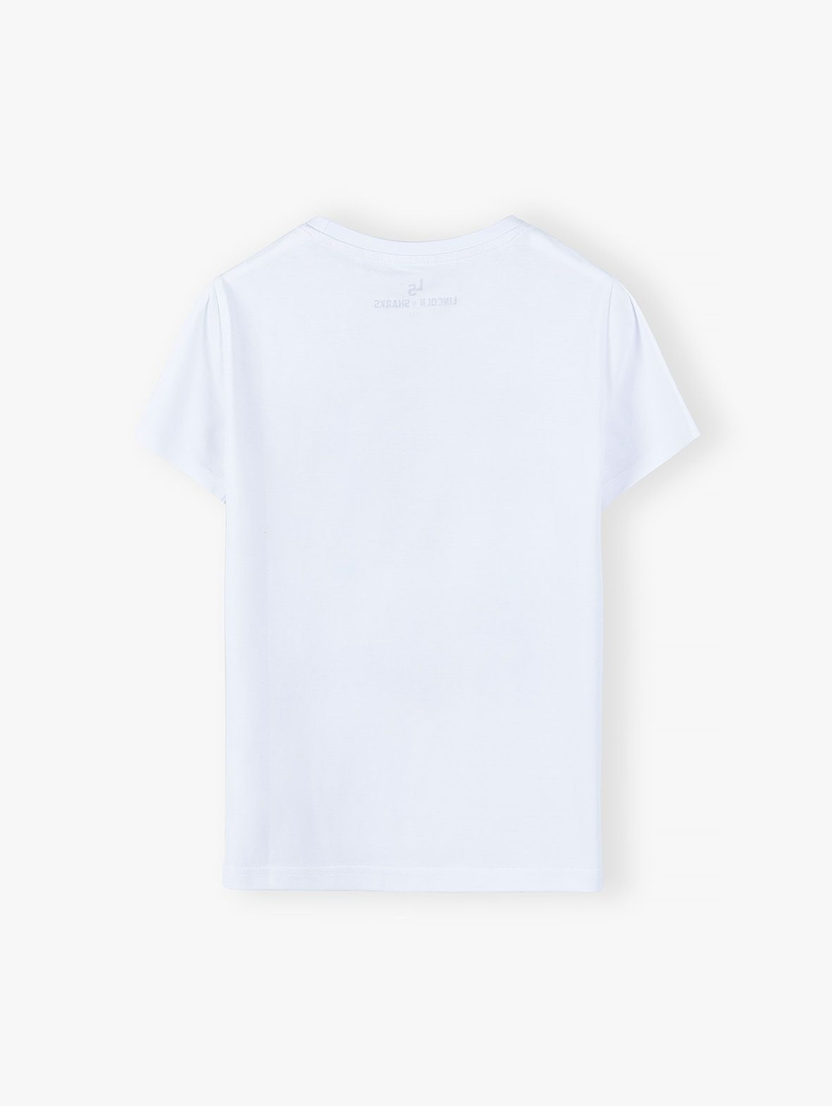 Bawełniany T-shirt dla chłopca - biały z wakacyjnym nadrukiem