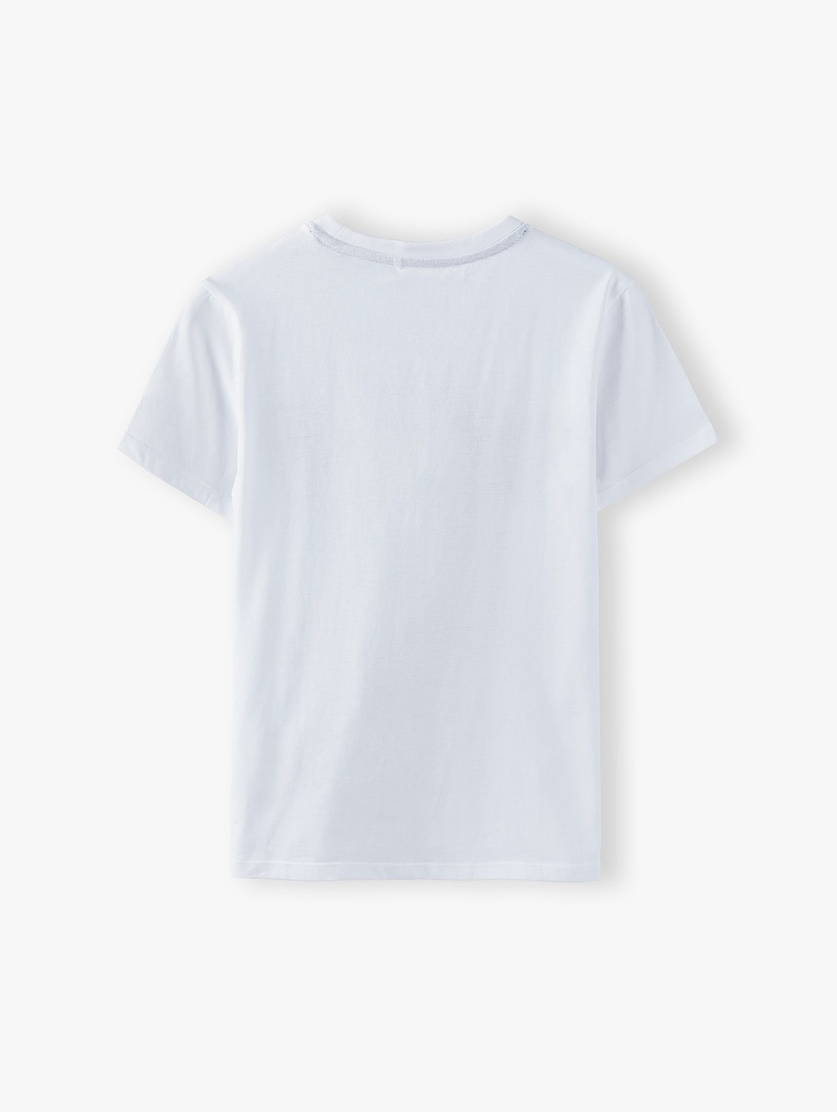 Bawełniany t-shirt chłopięcy biały z napisem- Playground