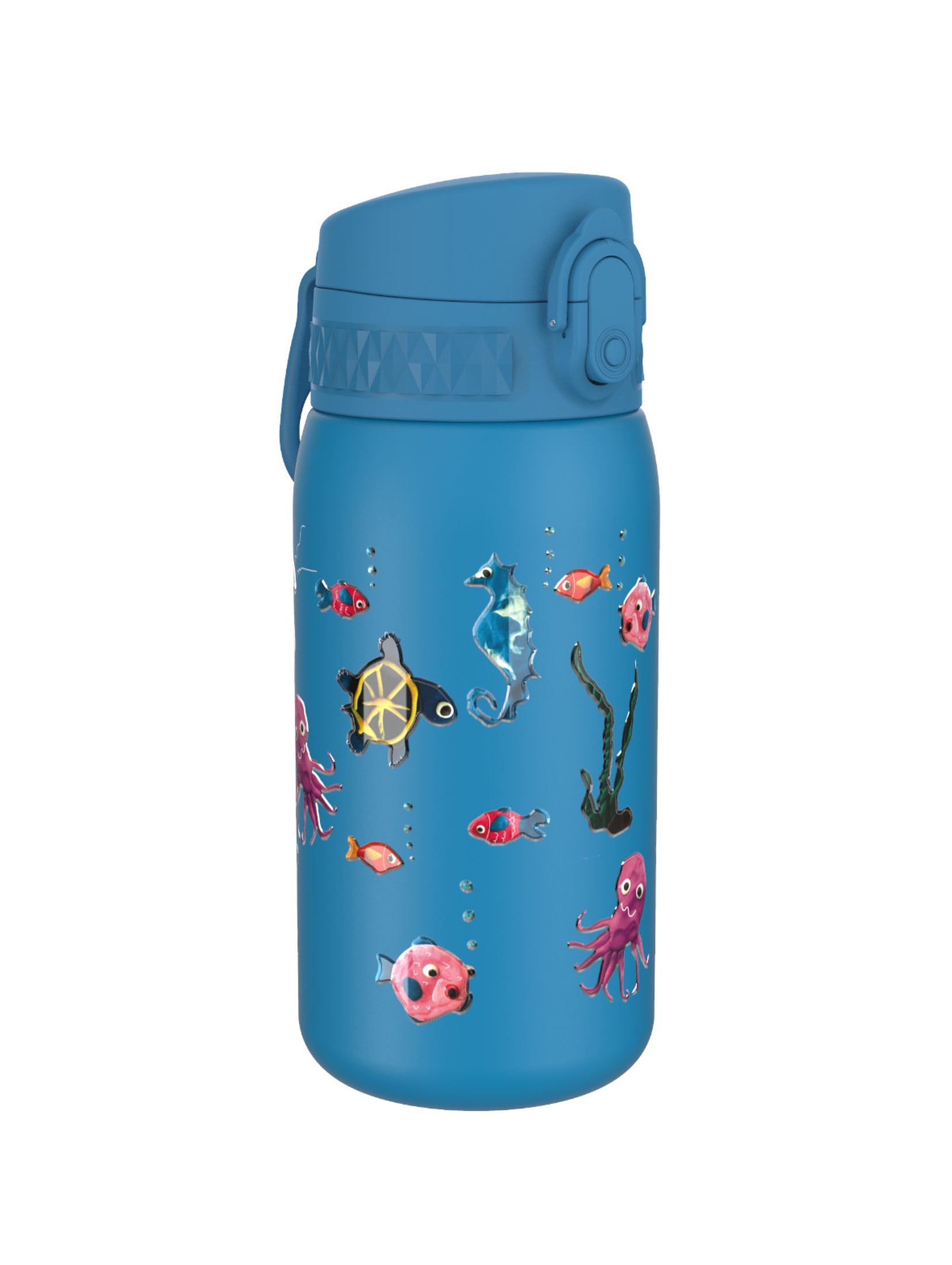 Butelka stalowa na wodę zwierzęta morskie 0,4l - niebieska