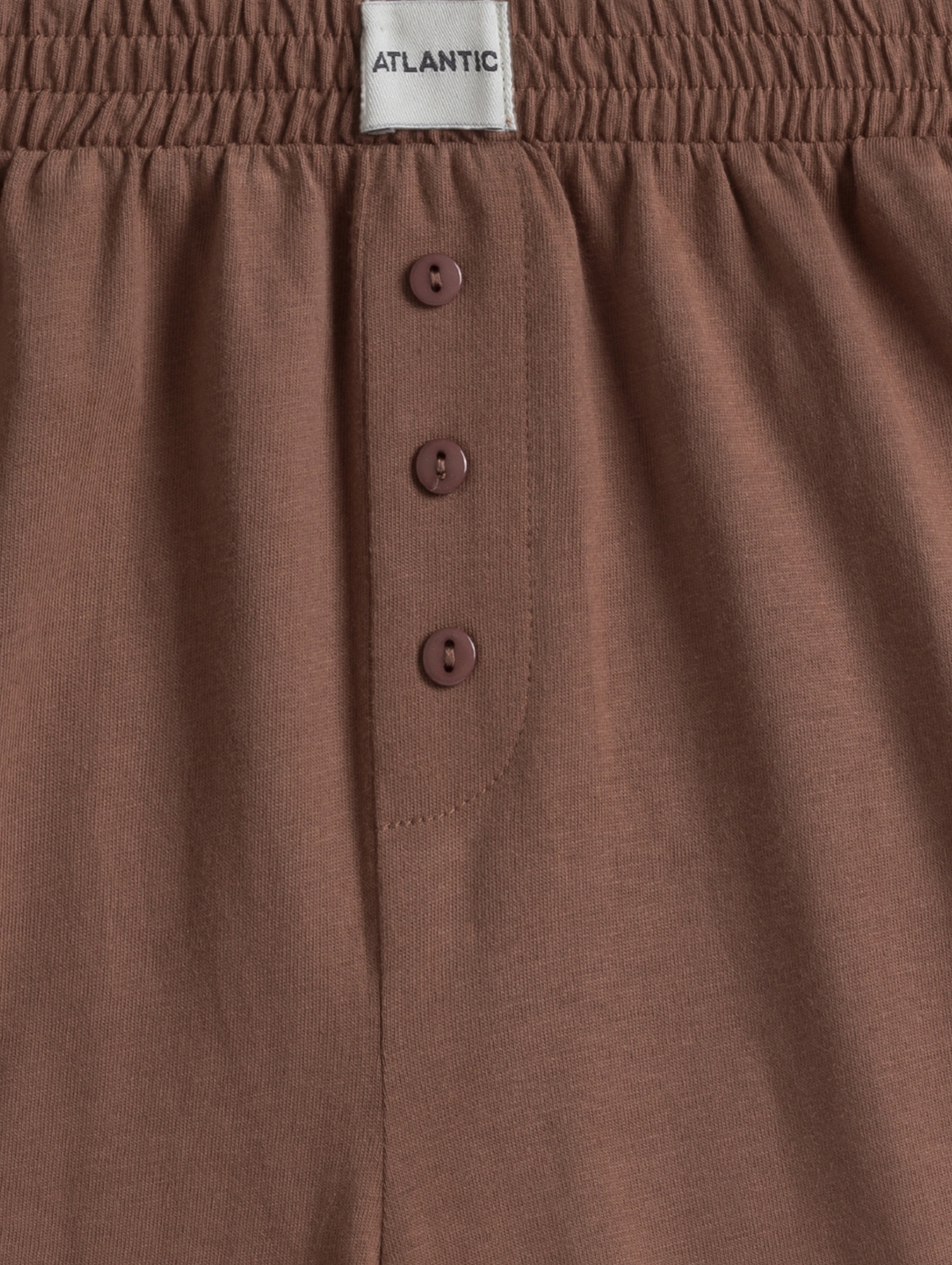 Piżama damska z krótkim rękawem - bawełniana - brązowa - Atlantic