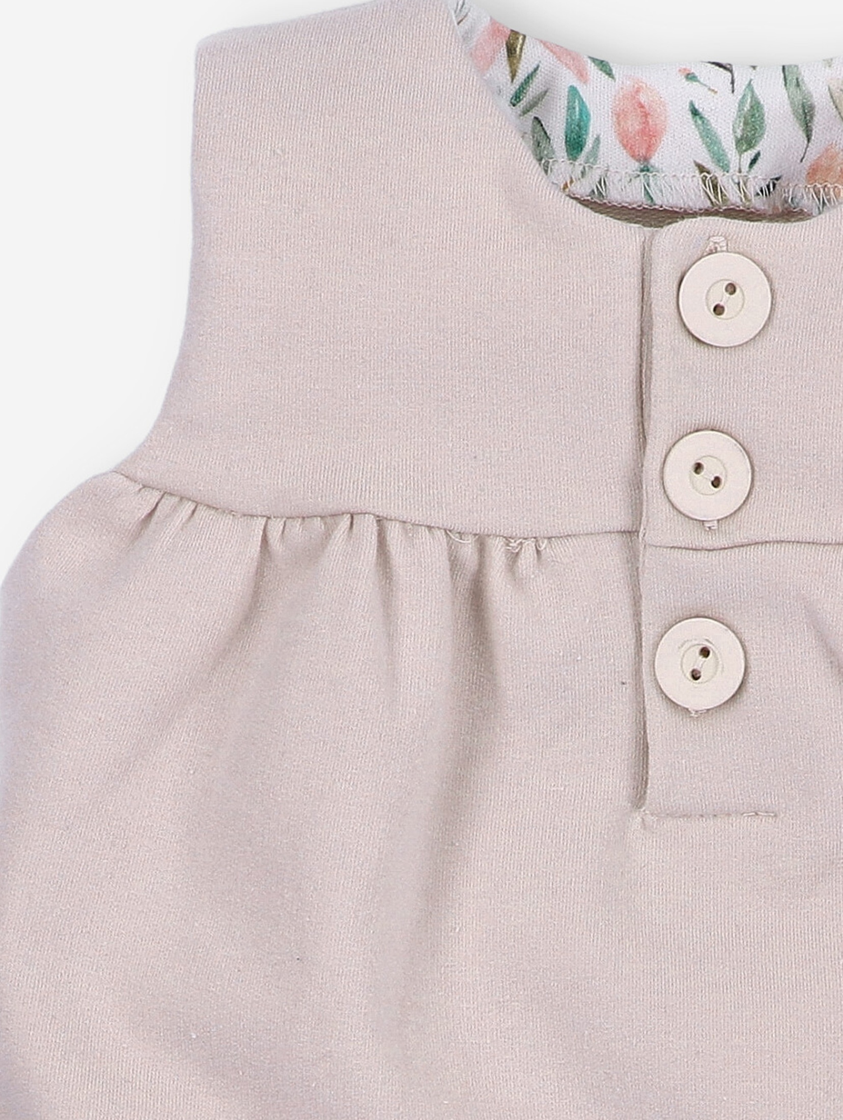 Różowa sukienka niemowlęca na ramiączkach PINK FLOWERS z bawełny organicznej