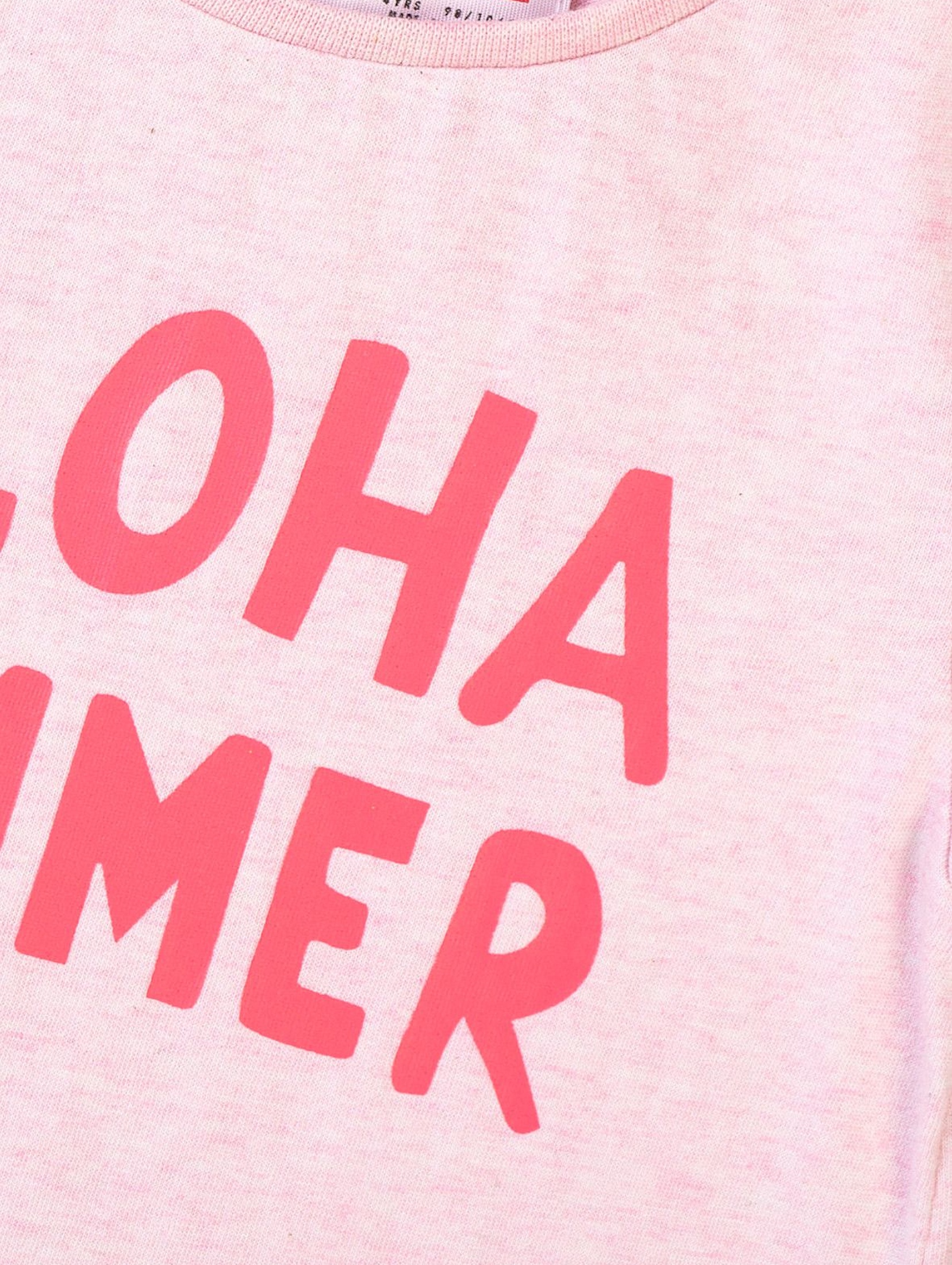 T-shirt dziewczęcy różowy z napisem Summer
