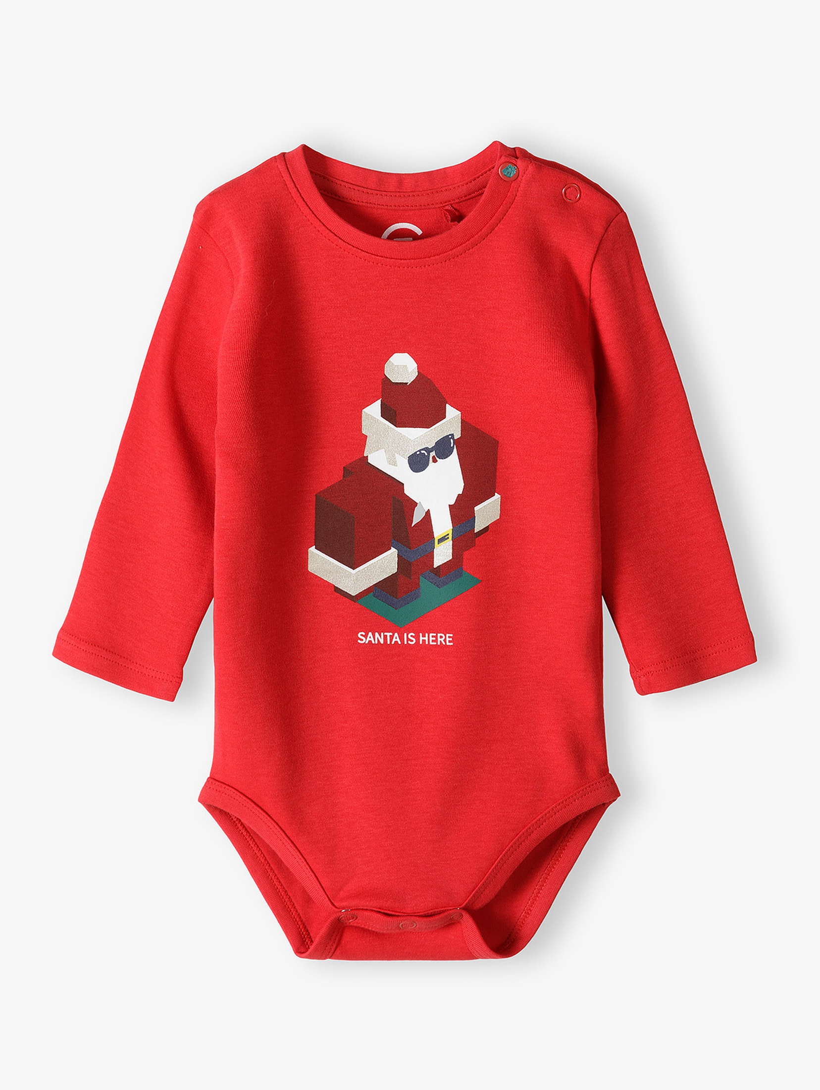 Świąteczne body dla niemowlaka - czerwone - Santa is here