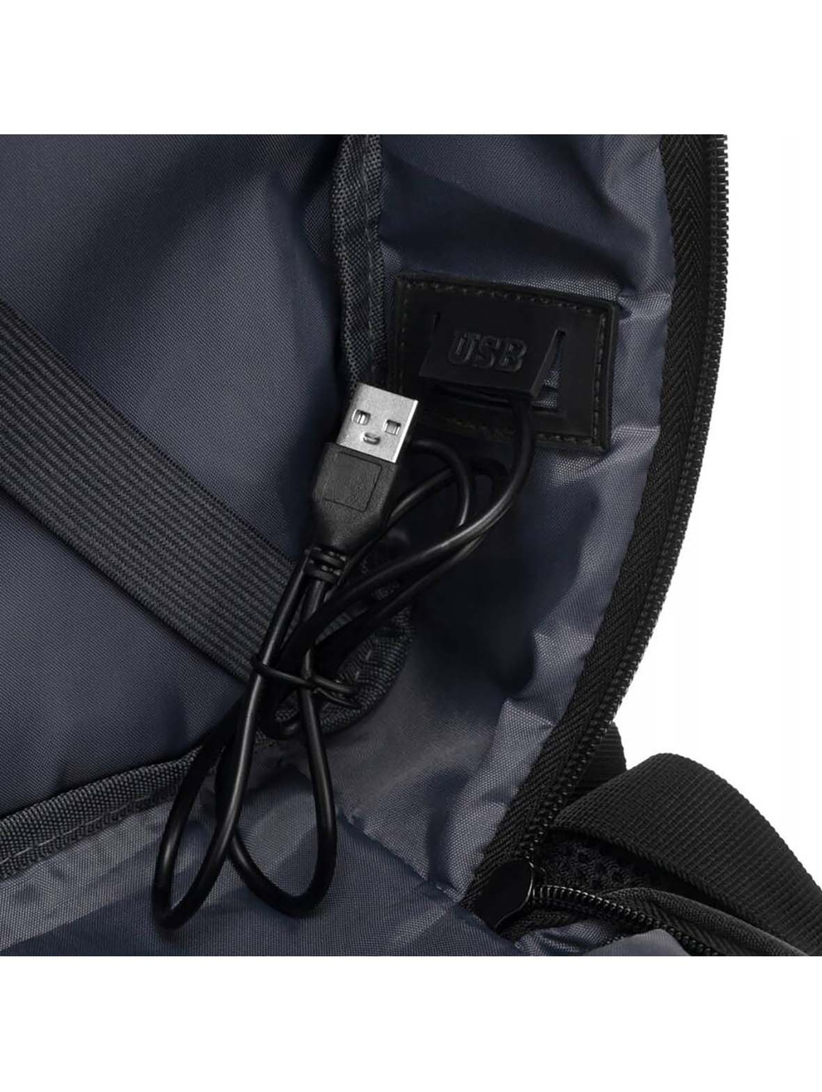 Plecak podróżny szary z miejscem na laptopa i portem USB