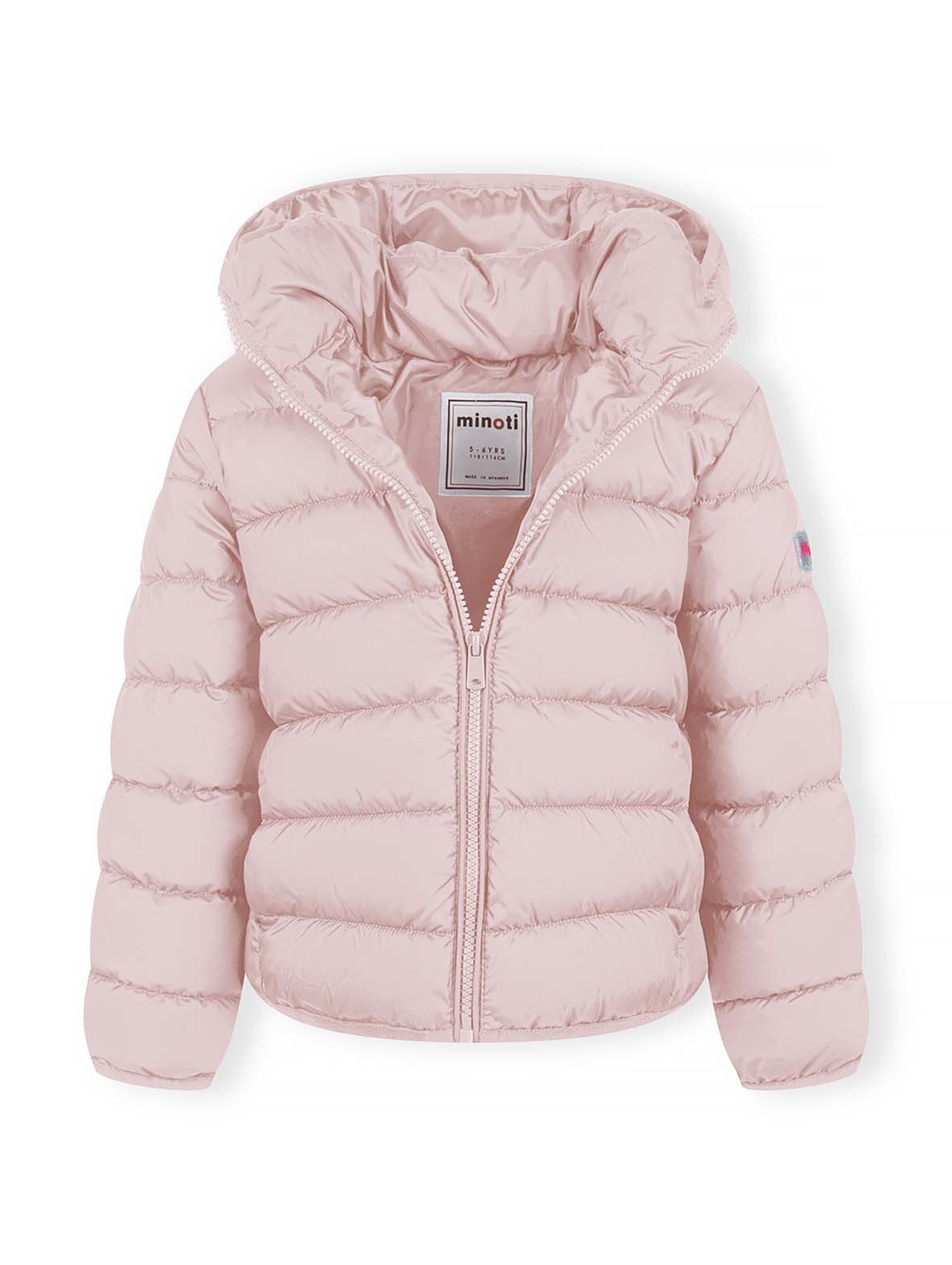 Lekka różowa kurtka z odpinanym kapturem dla dziewczynki