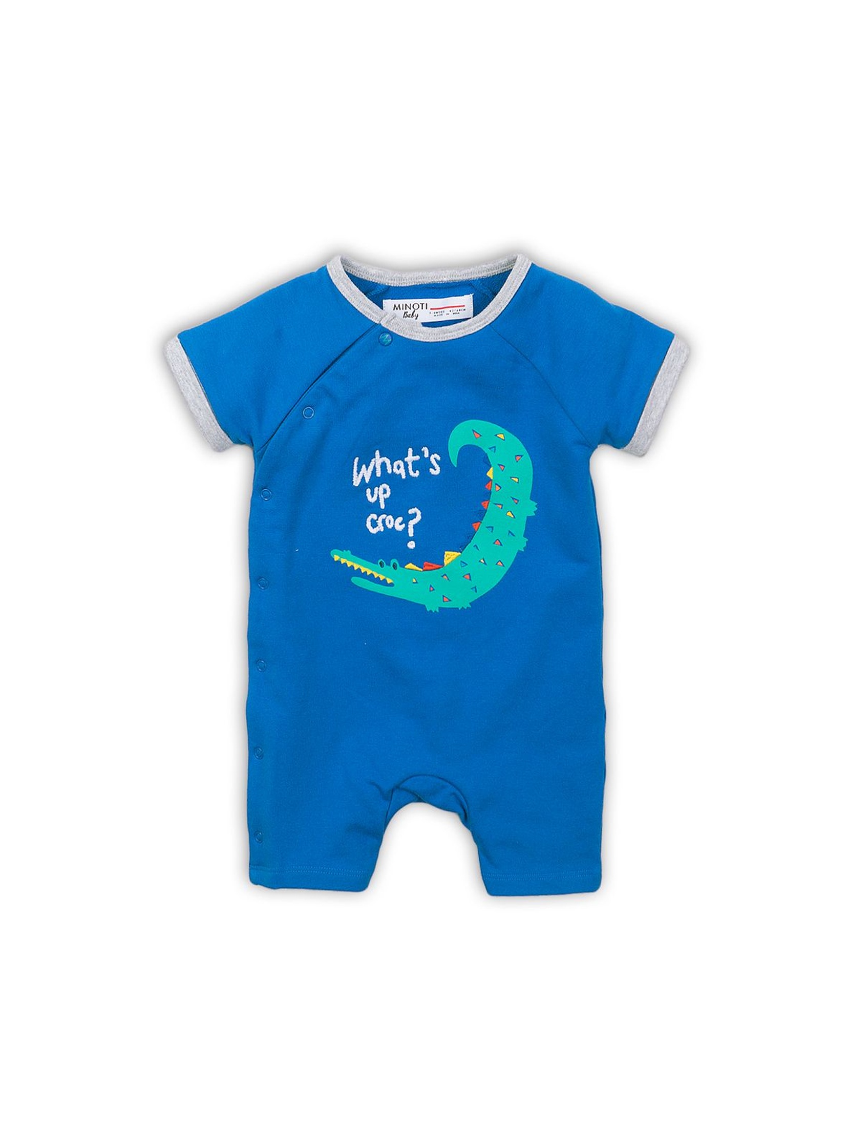 Pajac niemowlęcy z krokodylem - niebieski