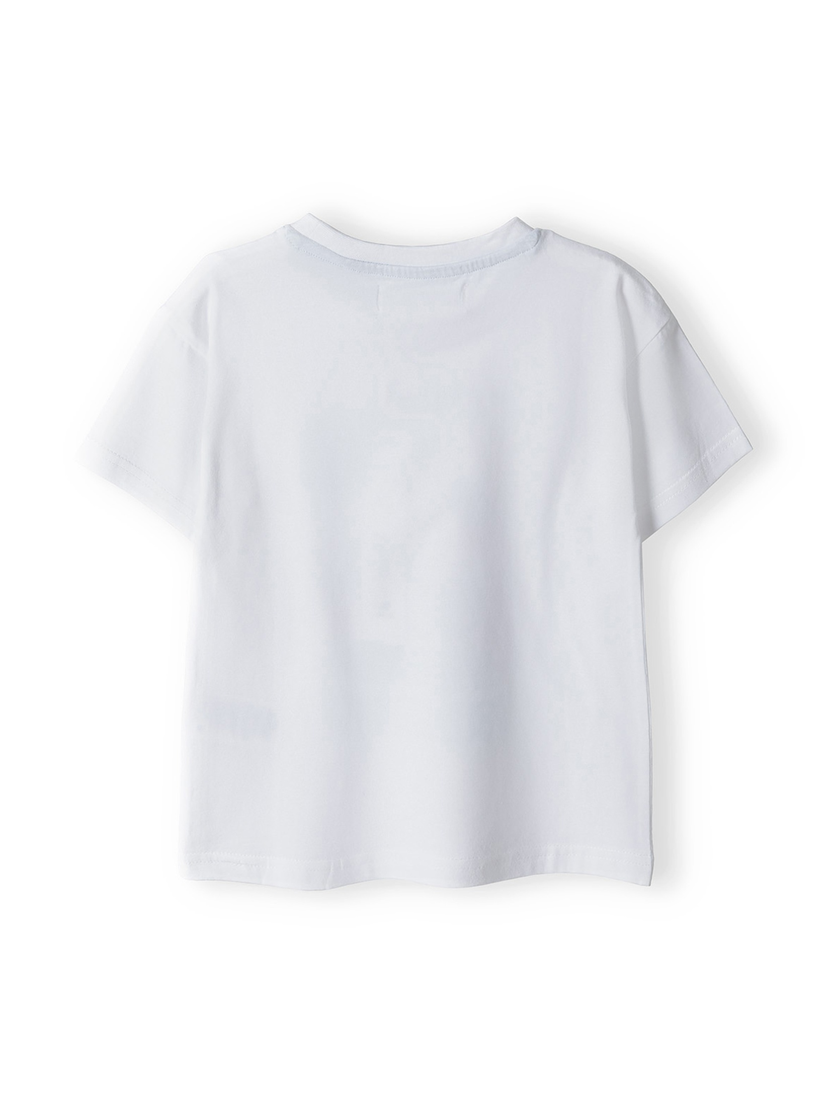 Biała koszulka bawełniana chłopięca z nadrukiem