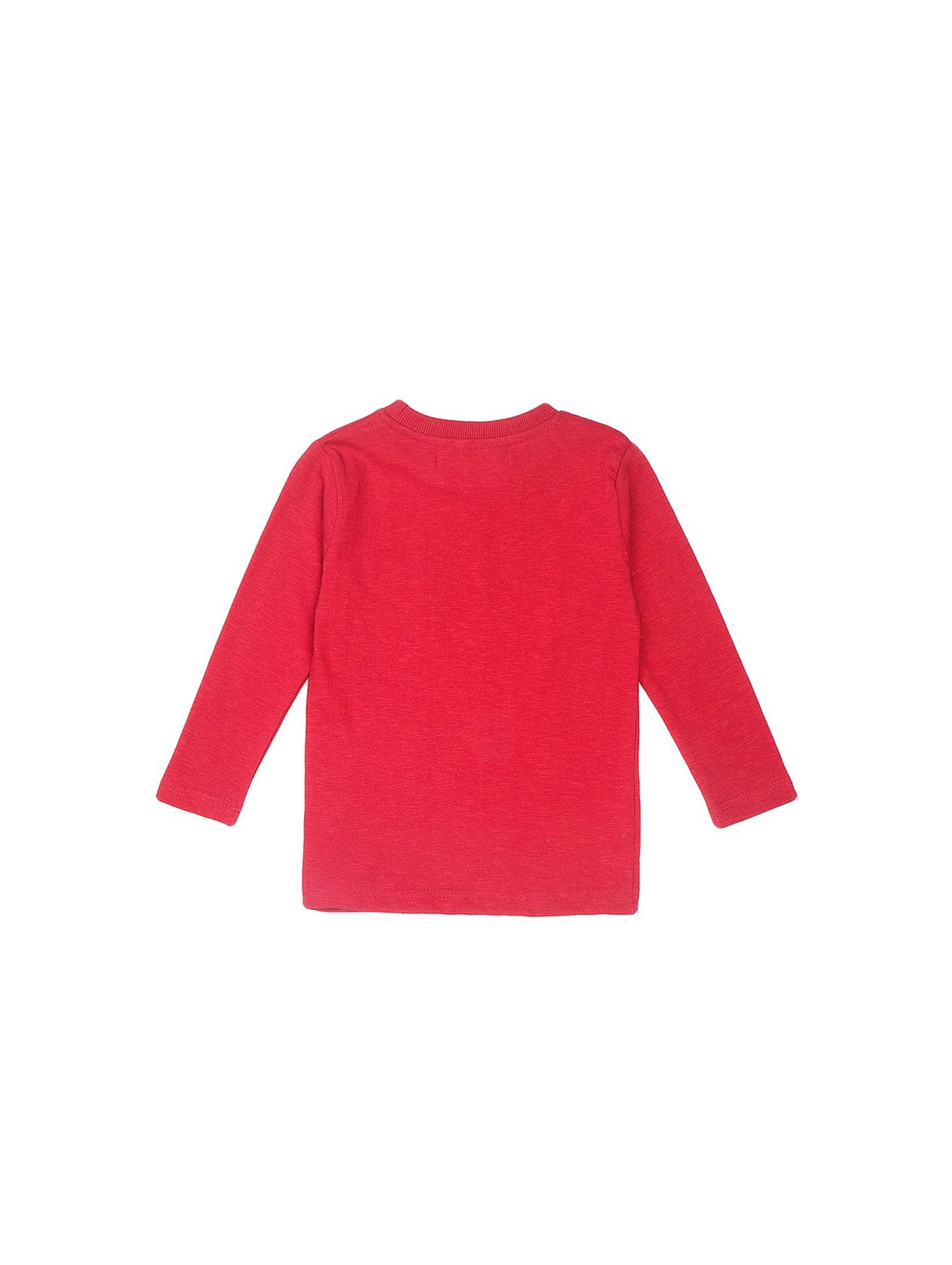 Bluzka chłopięca bawełniana z kieszonką - czerwona