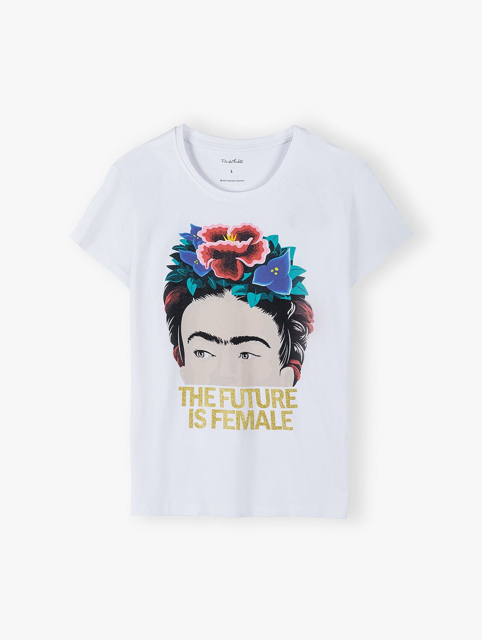 Bawełniany t-shirt damski Frida - biały