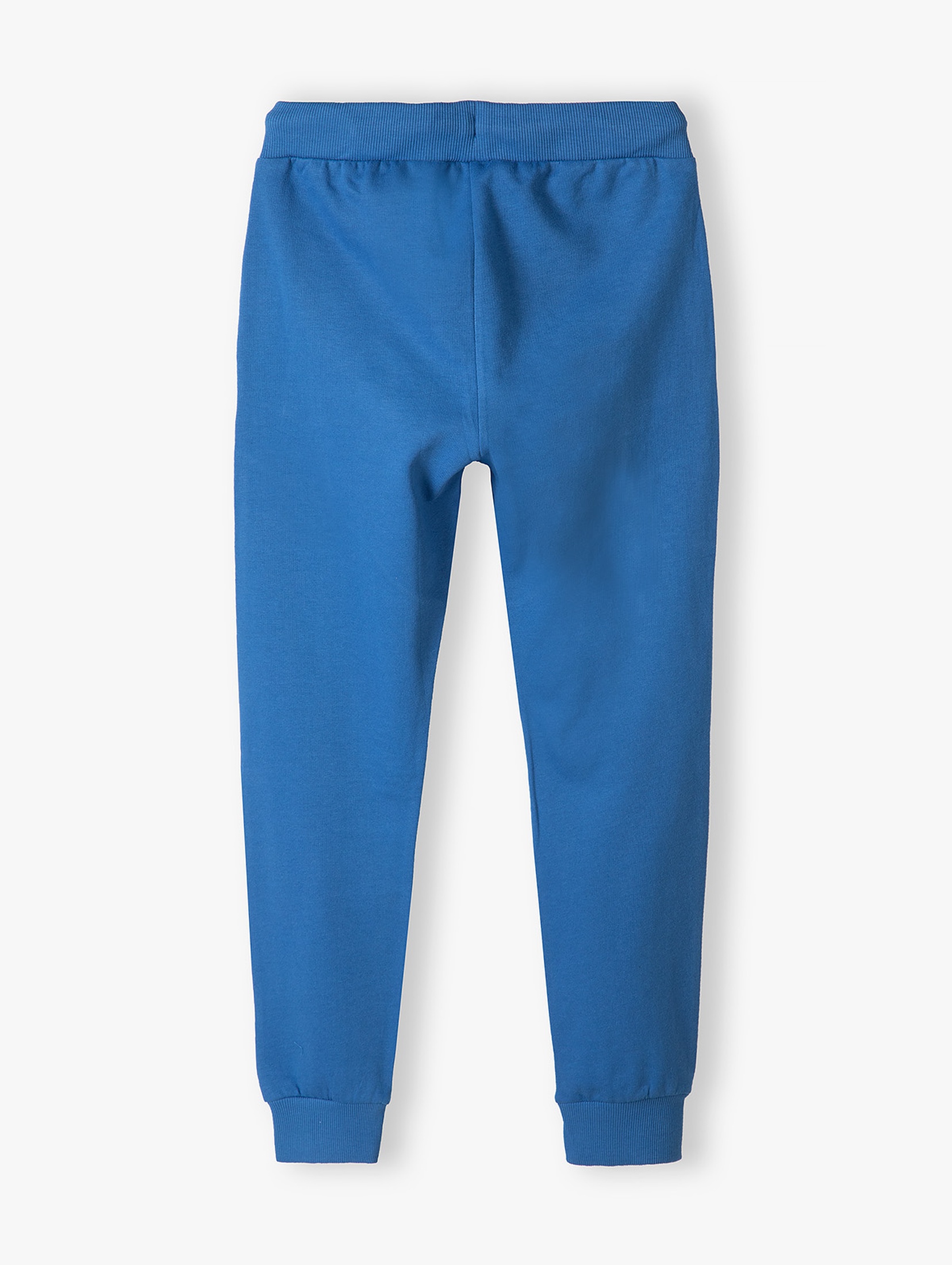 Niebieskie spodnie dresowe bawełniane dla chłopca regular