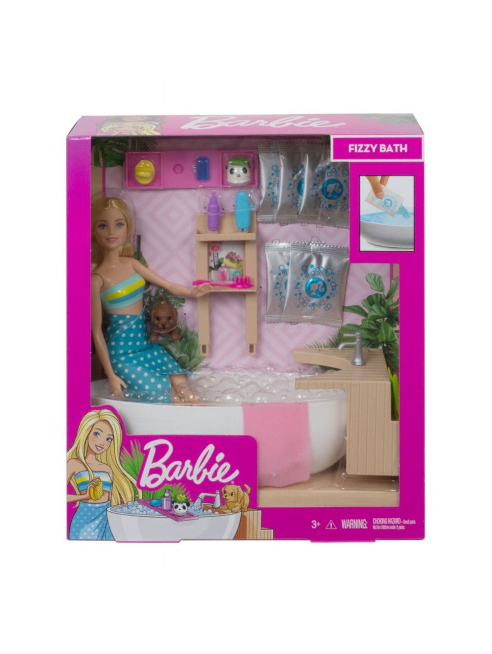 Barbie - Zestaw Relaks w kąpieli Lalka z pieskiem i akcesoria wiek 3+