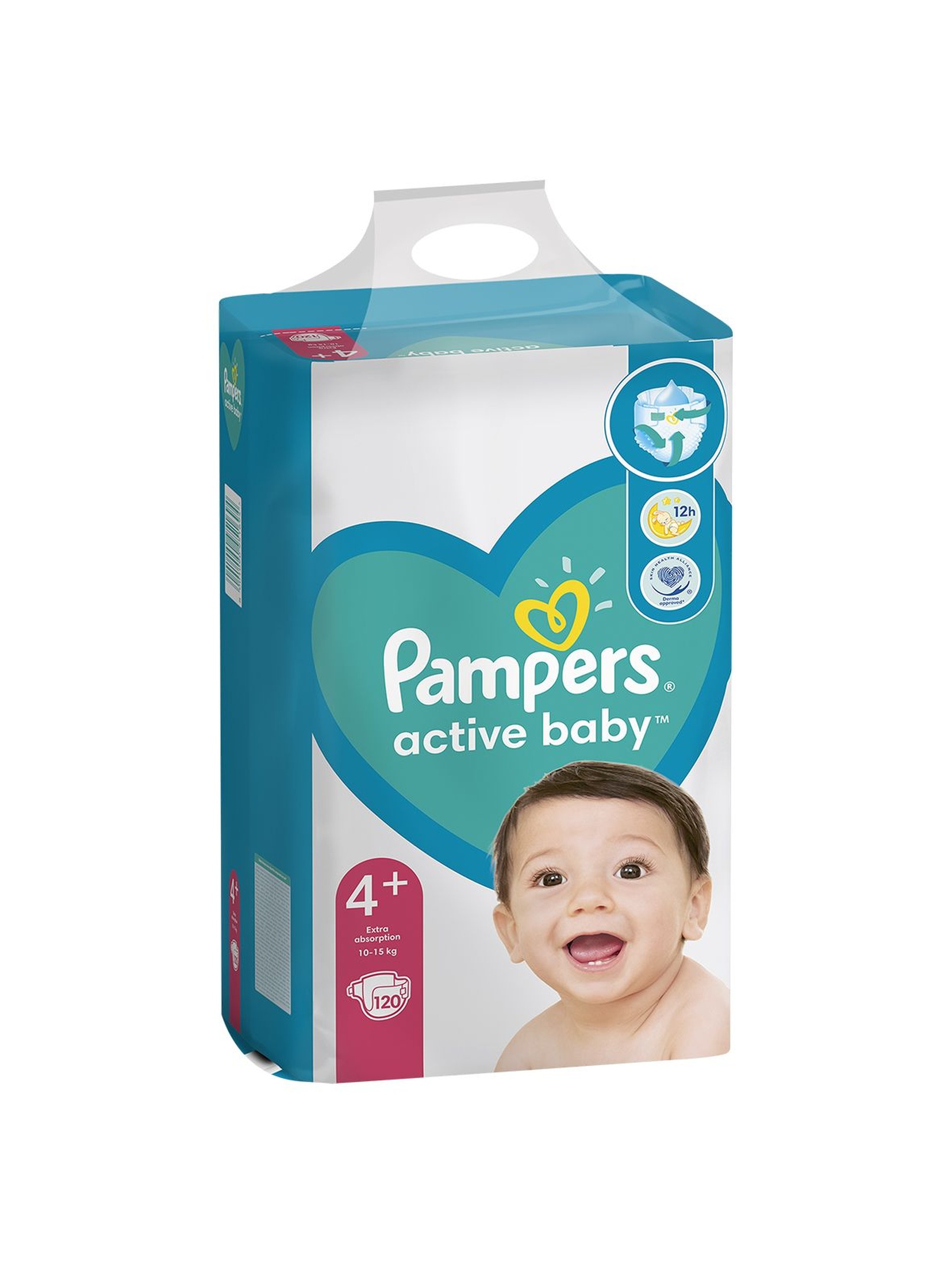 Pampers Active Baby, rozmiar 4+, 120 pieluszek, 10-15kg