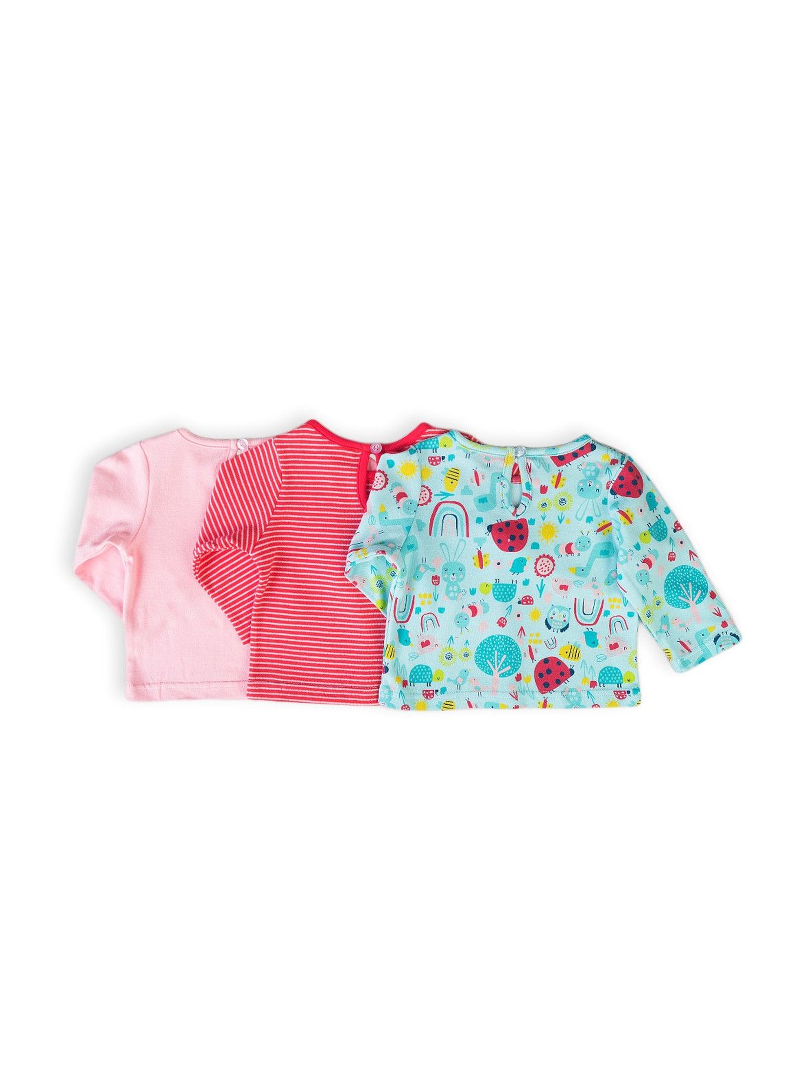 Kolorowe bawełniane bluzki niemowlęce- 3-pak