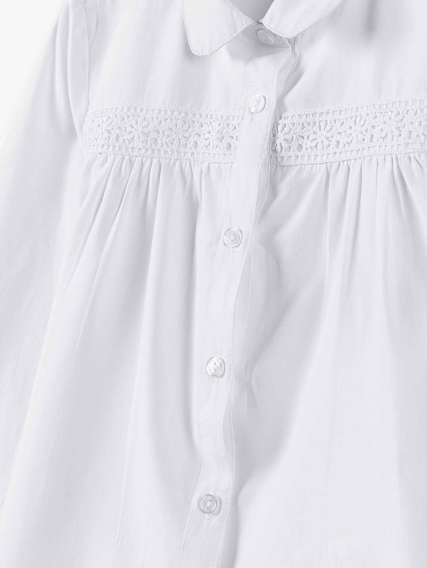 Biała koszula dziewczęca zapinana na guziki -długi rękaw