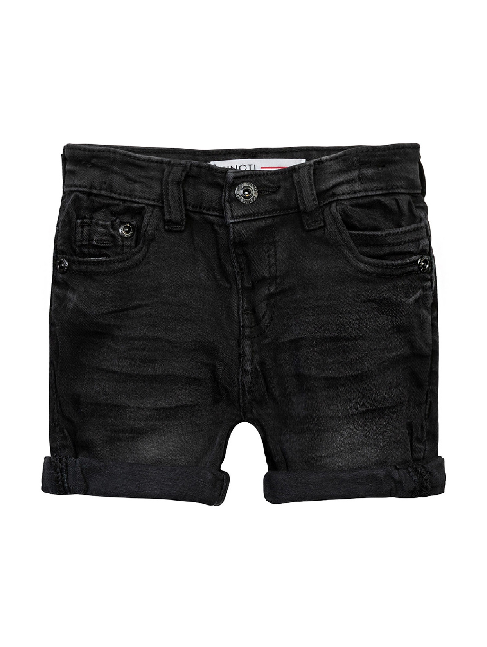 Jeansowe szorty z podwinięta nogawką dla chłopca - czarne