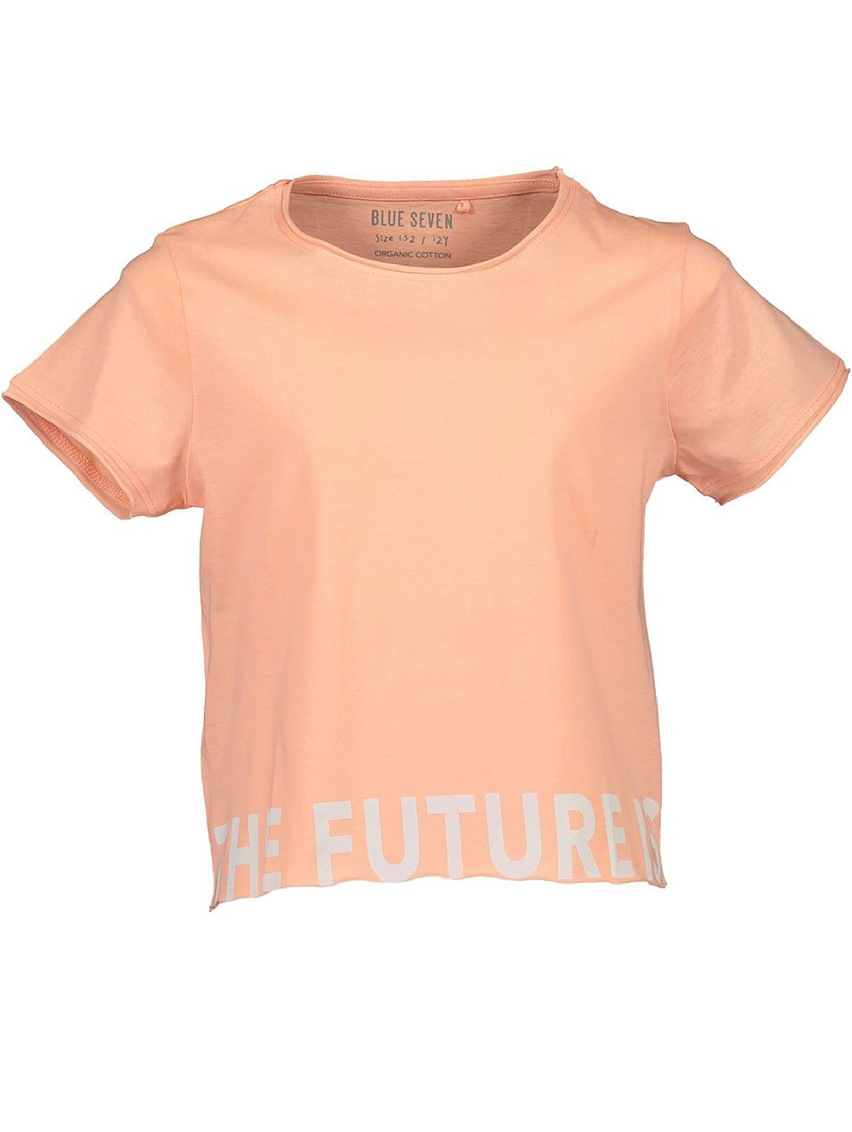 Koszulka dziewczęca w kolorze brzoskwiniowym z dużym napisem