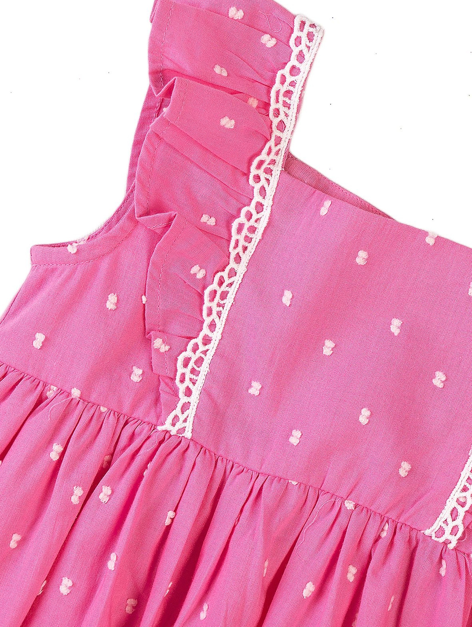 Bawełniana sukienka niemowlęca różowa