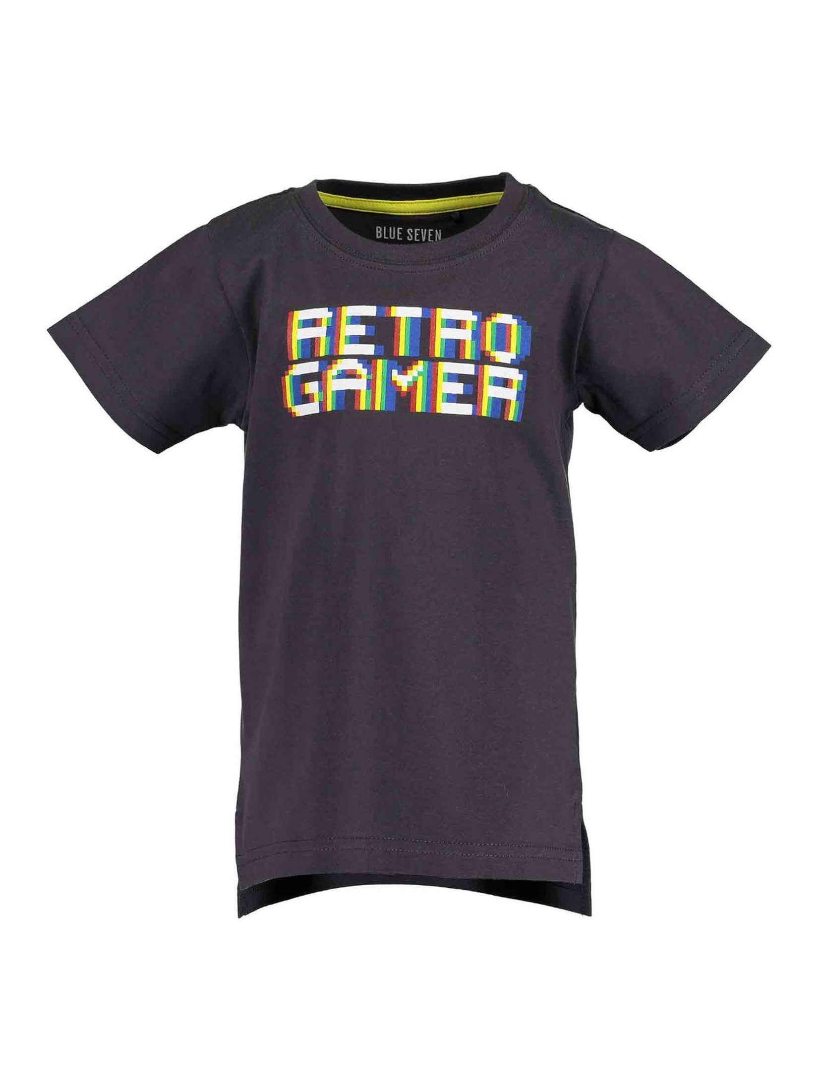 T-Shirt chłopięcy czarny z napisem -Retro gamer