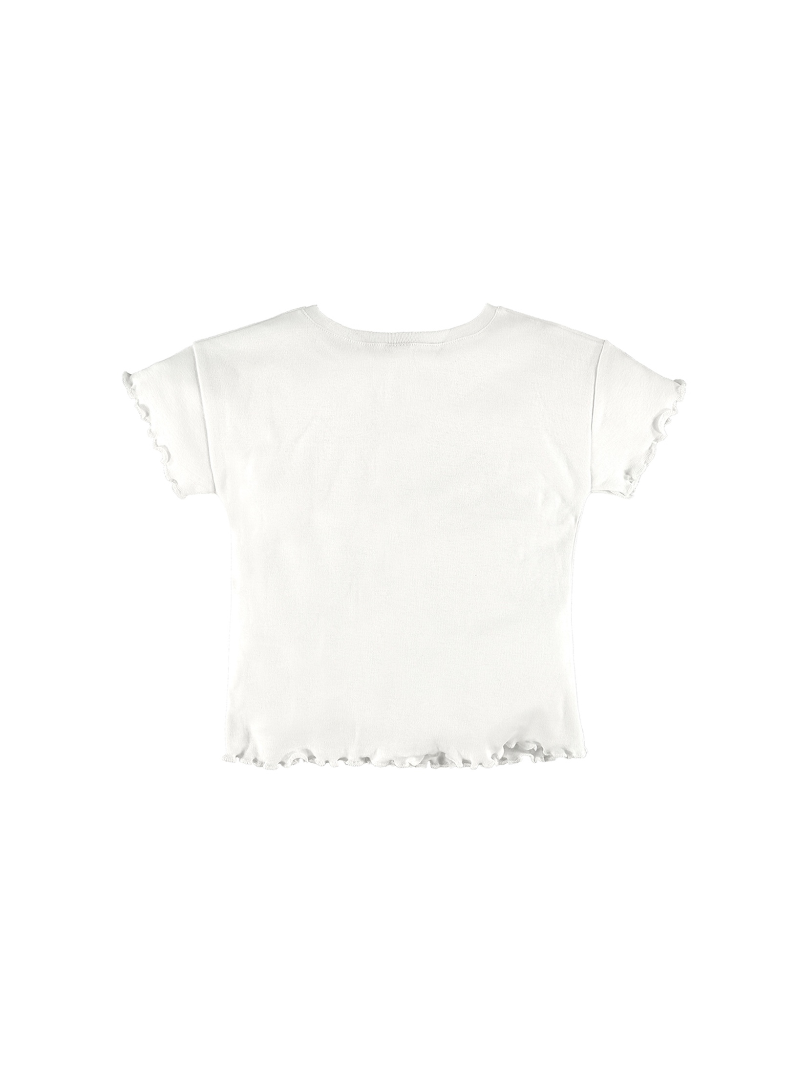 Biały bawełniany t-shirt dziewczęcy z nadrukiem