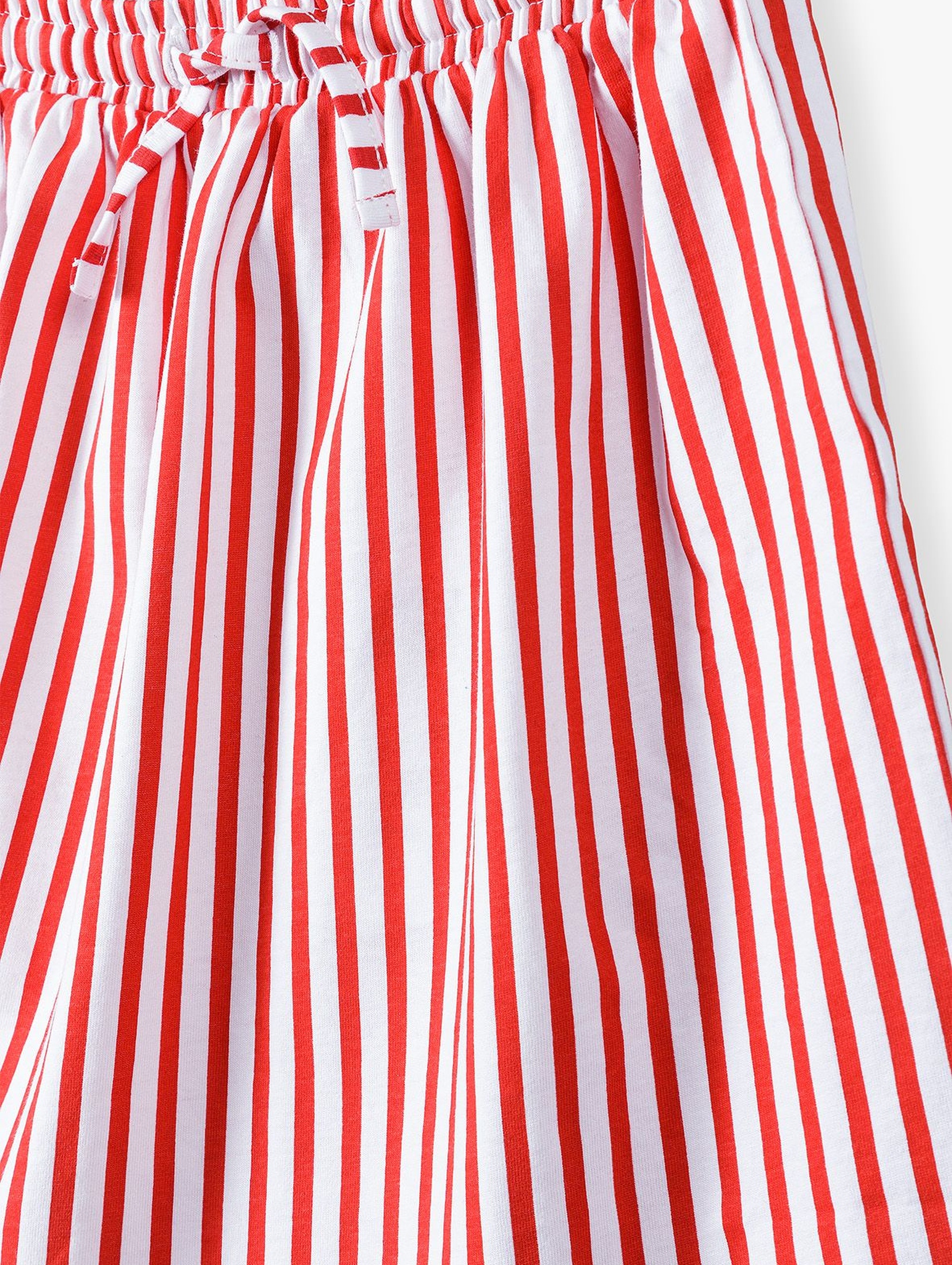 Bawełniana spódnica dla dziewczynki - biało - czerwone paski