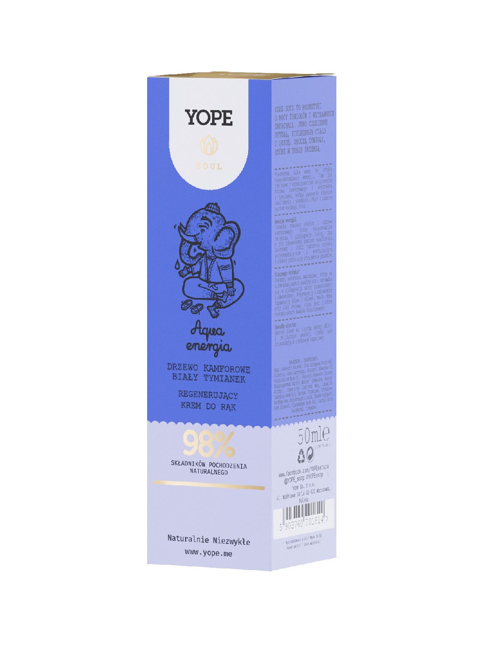 Yope Aqua, regenerujący krem do rąk drzewo kamforowe-bialy tymianek- 50 ml