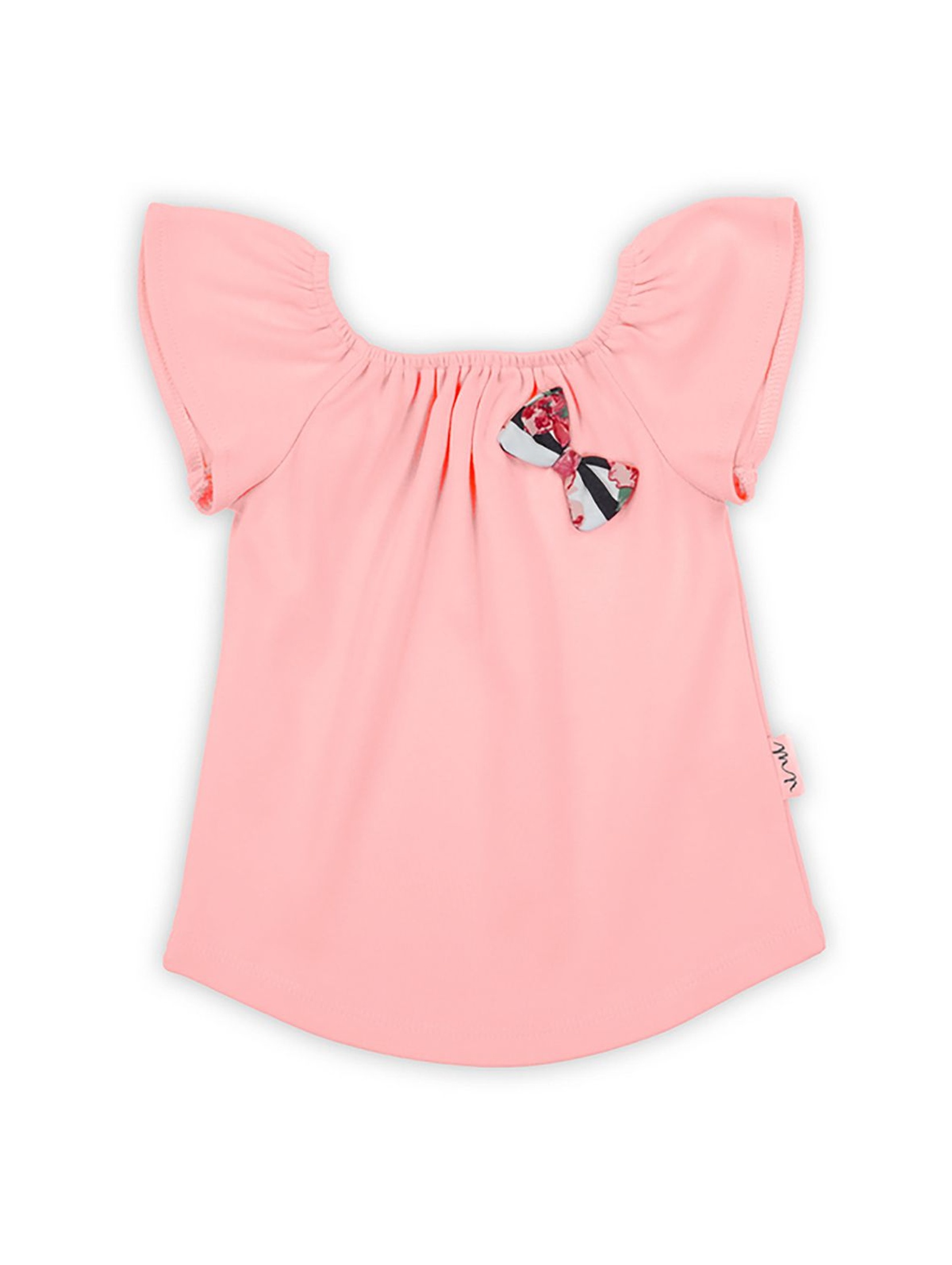 T-shirt niemowlęcy z kokardką - różowy